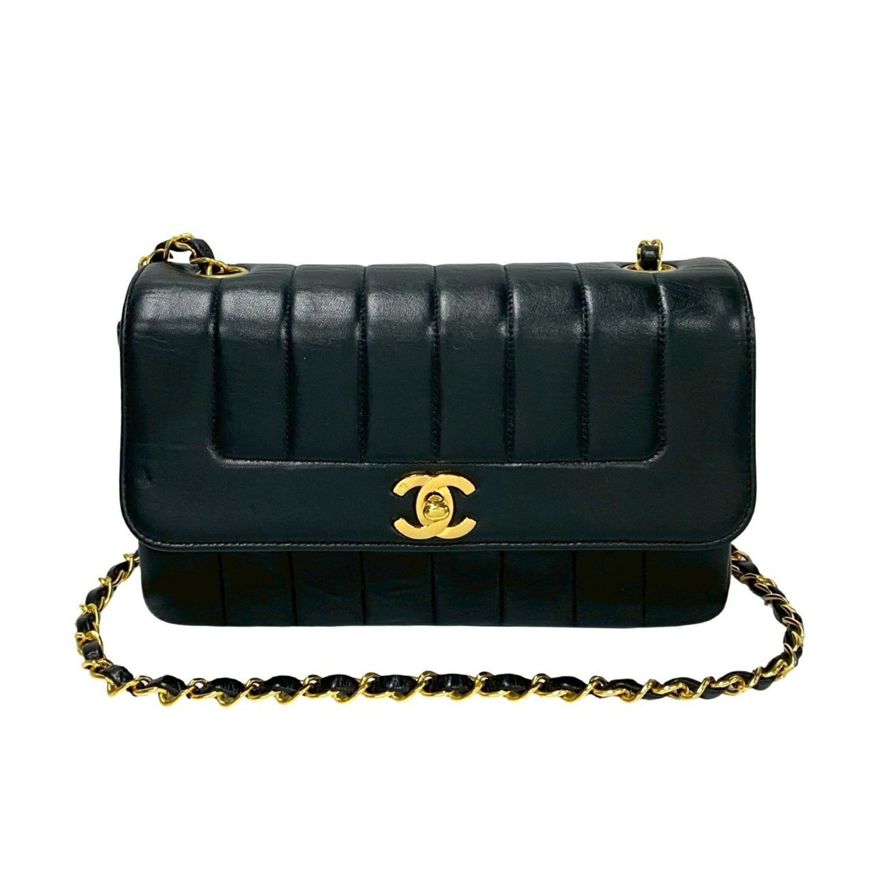 CHANEL Mademoiselle Coco Mark Lambskin Shoulder Bag, 722-3
