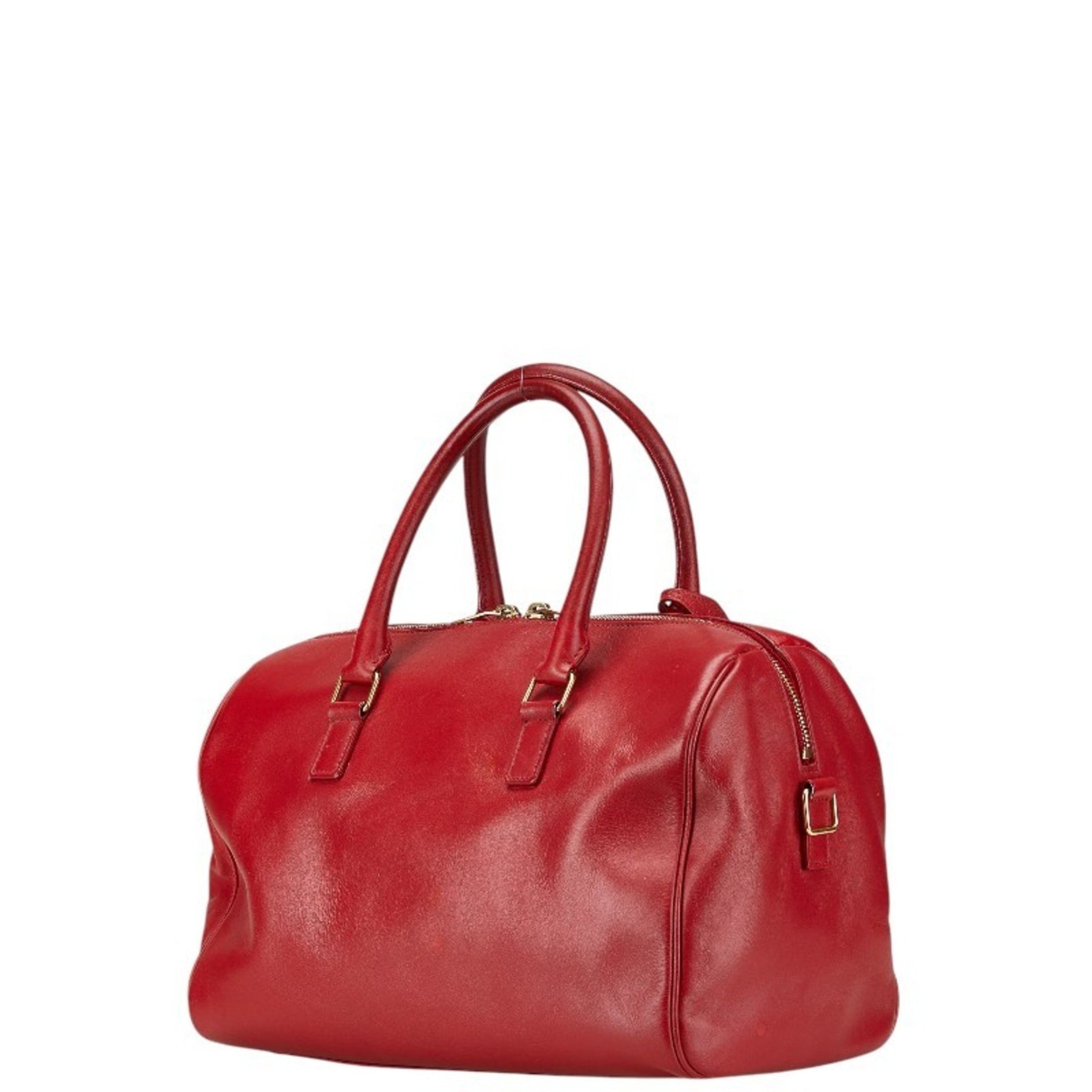 Saint Laurent Baby Duffle Handbag Shoulder Bag Red Leather