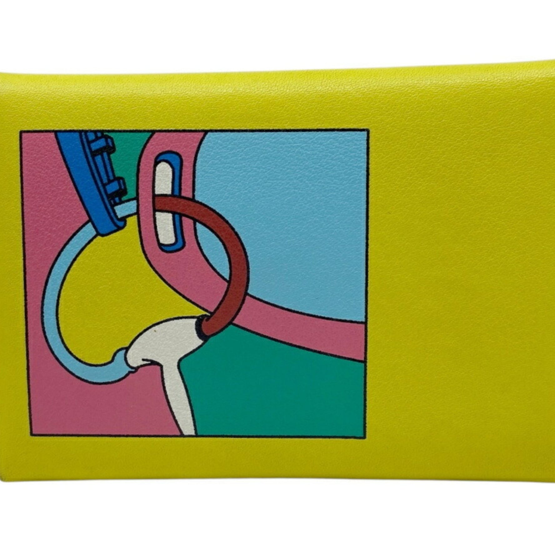 HERMES Calvi Duo B-stamped, 2023, Swift Selle en Desordres Yellow, Business Card Case, Coin Purse, Men's and