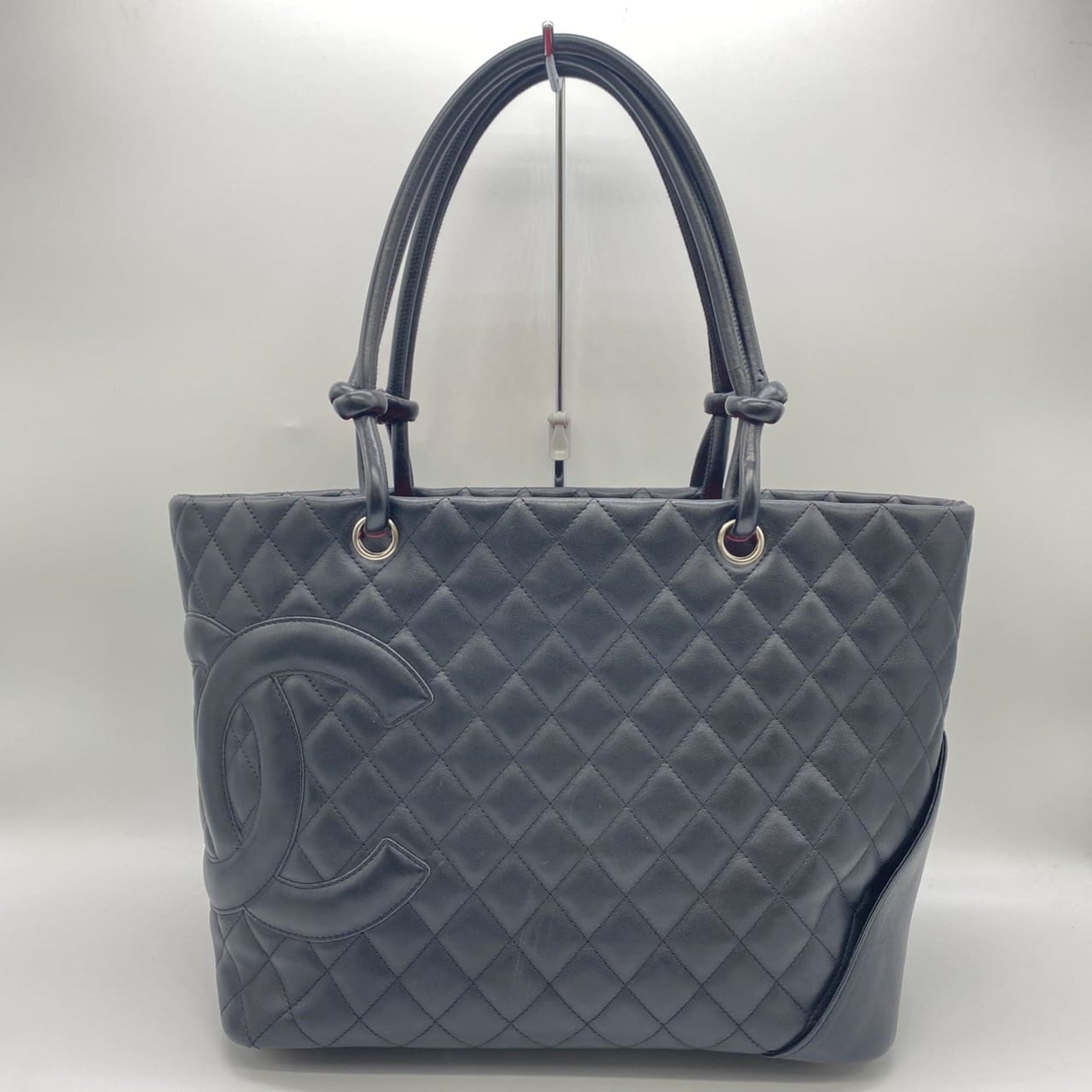 CHANEL Cambon Tote Bag, Handbag, Shoulder Calfskin, and Men's