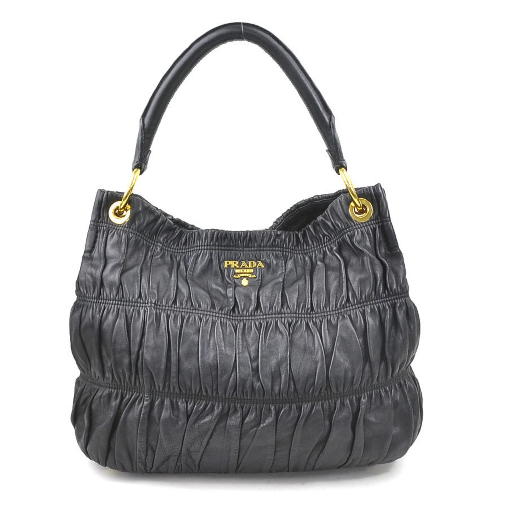 PRADA shoulder bag leather gold