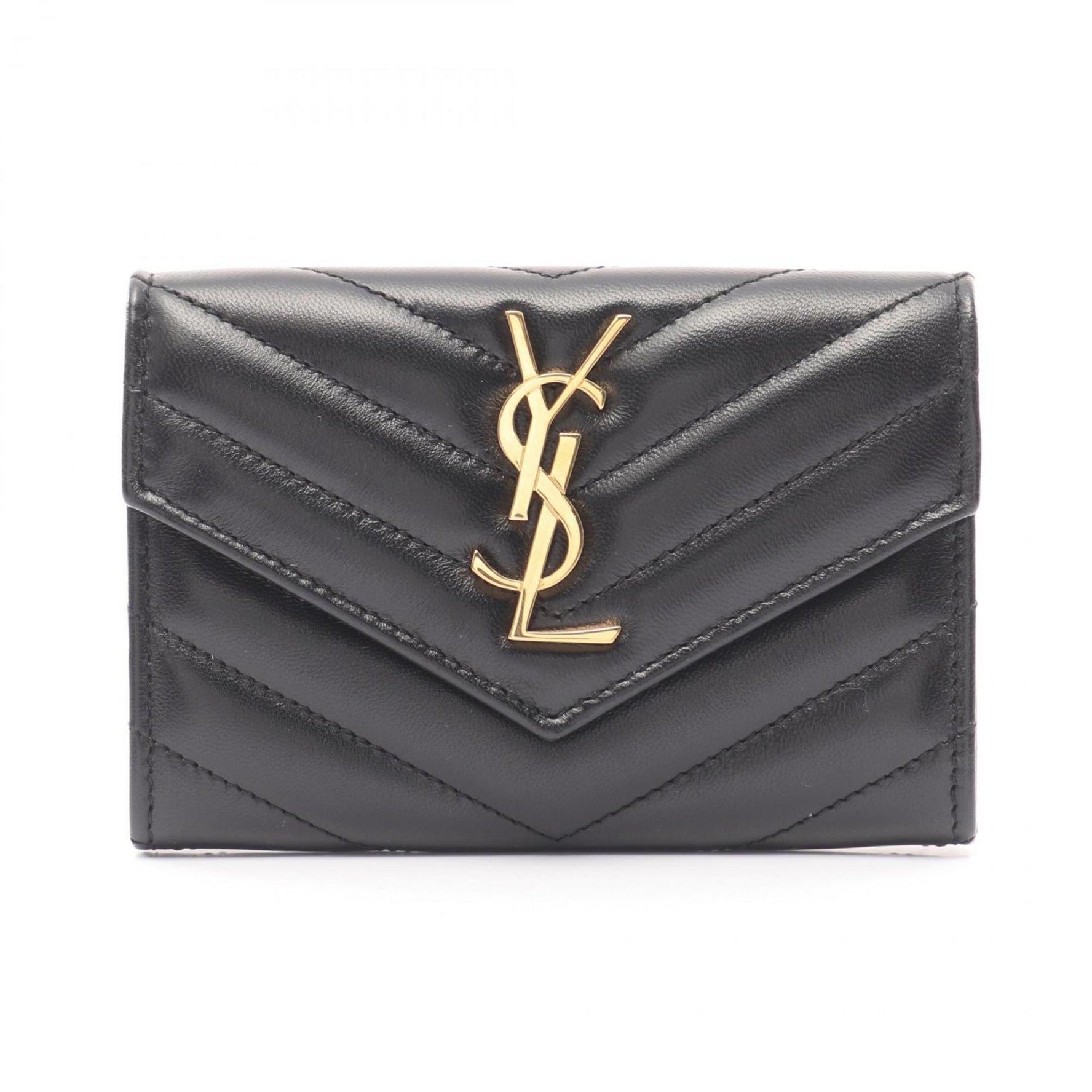 Saint Laurent Monogram Envelope Wallet Bi-fold Leather