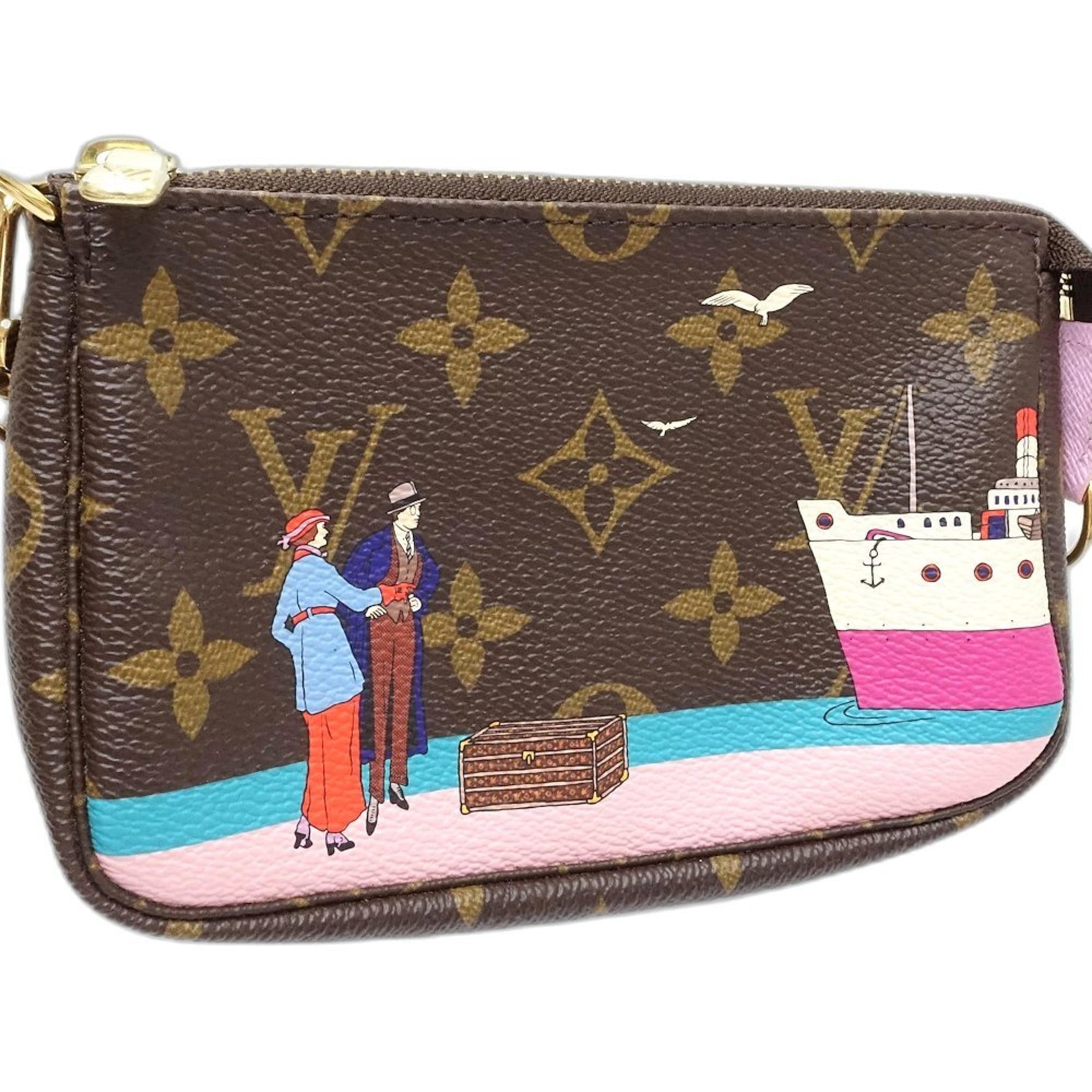 Louis Vuitton Monogram Mini Pochette Accessoires Brown