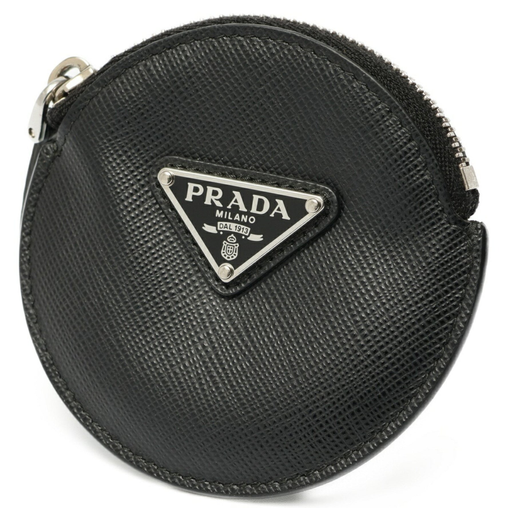 PRADA Saffiano Triangle Coin Case Leather