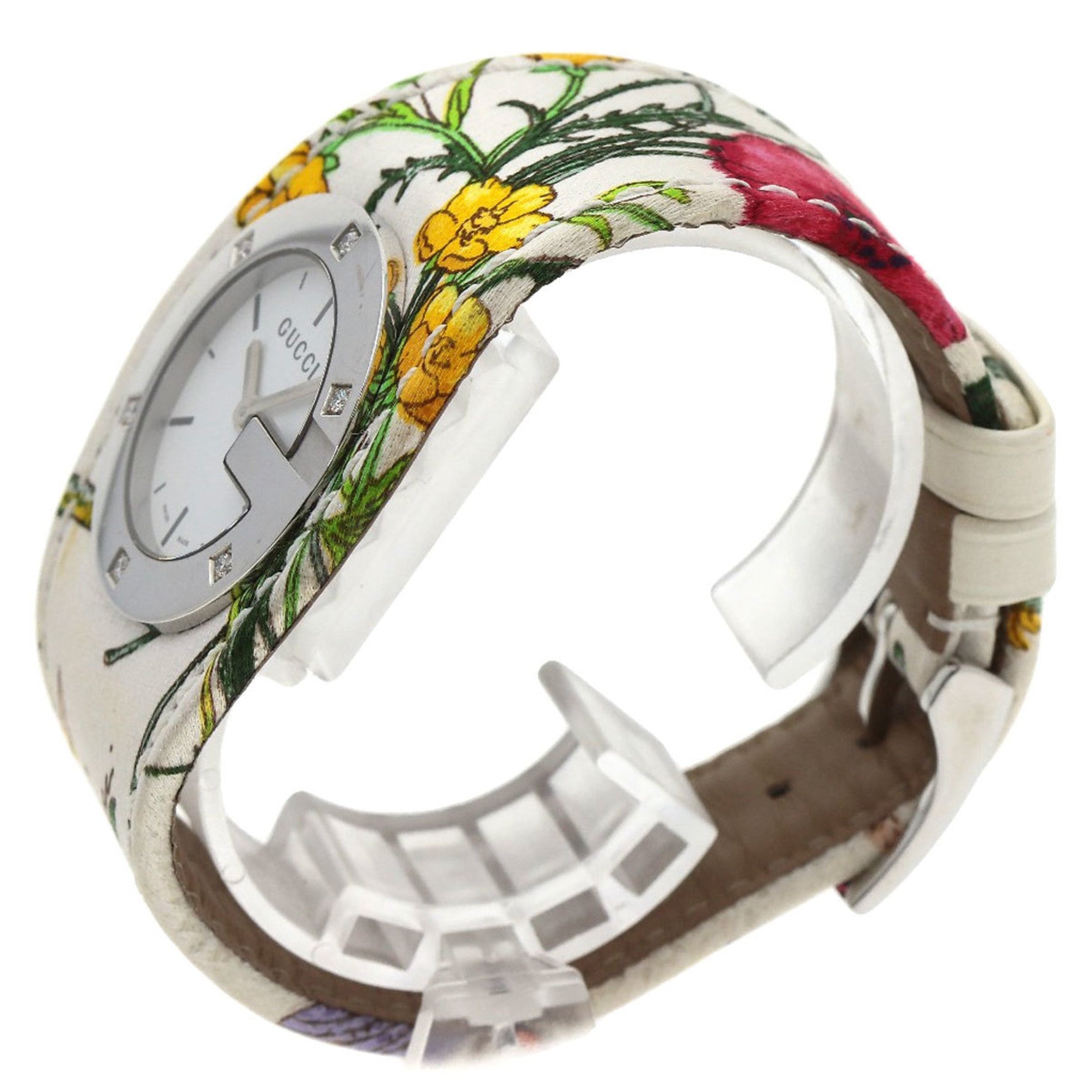 Gucci Bandeau Flora Watch Stainless Steel Satin x Leather