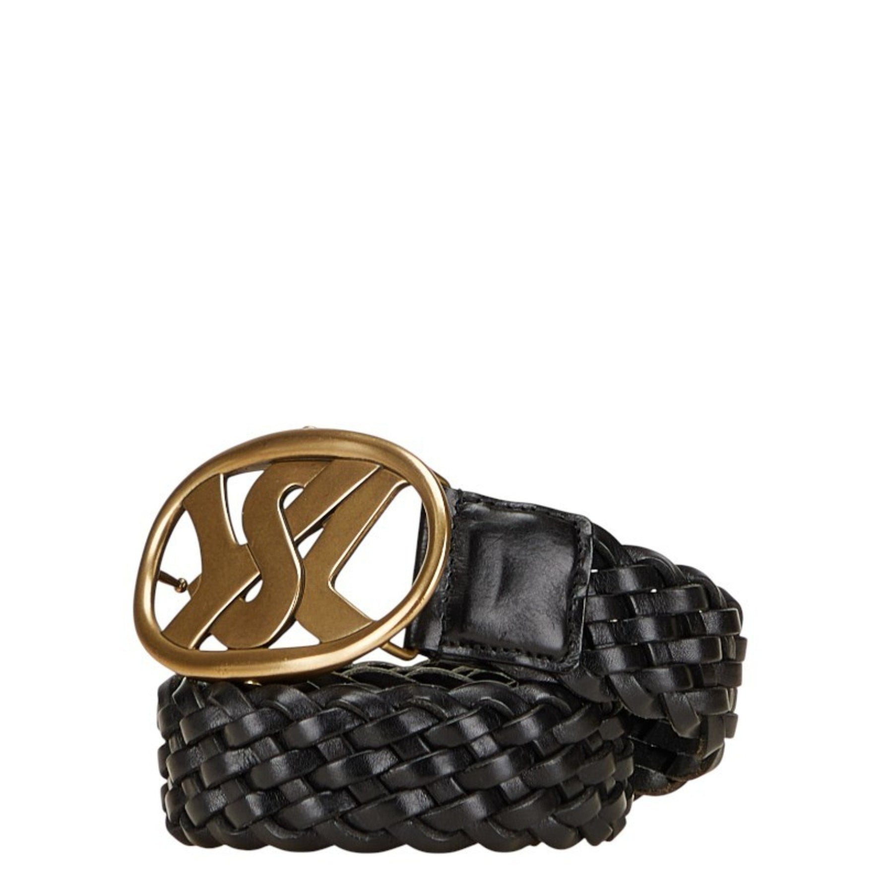 Saint Laurent YSL Logo Buckle Belt, Size: 95/38, Gold Plated Leather, SAINT LAURENT