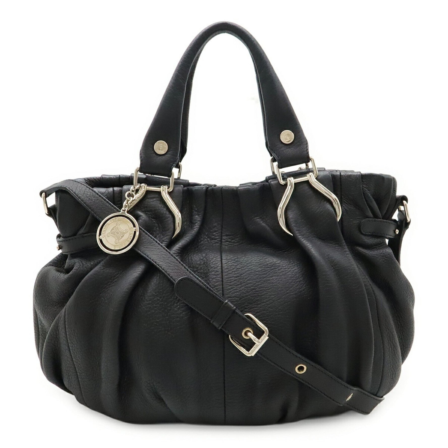 CELINE Pillow Small Handbag Tote Shoulder Bag Leather