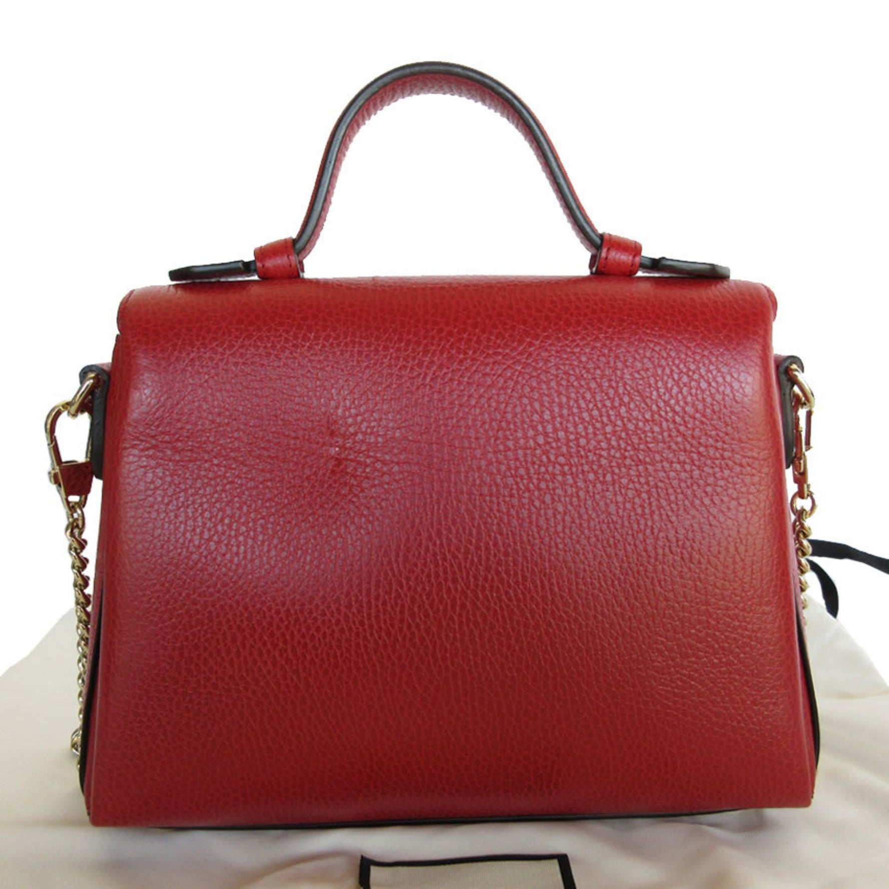 GUCCI Handbag Shoulder Bag Interlocking G Leather Red