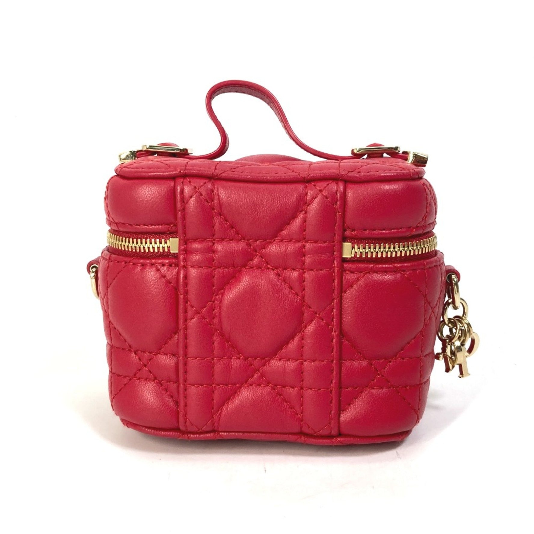 Christian Dior LADY LADY DIOR Shoulder Bag Hand Bag Vanity bag RedBased
