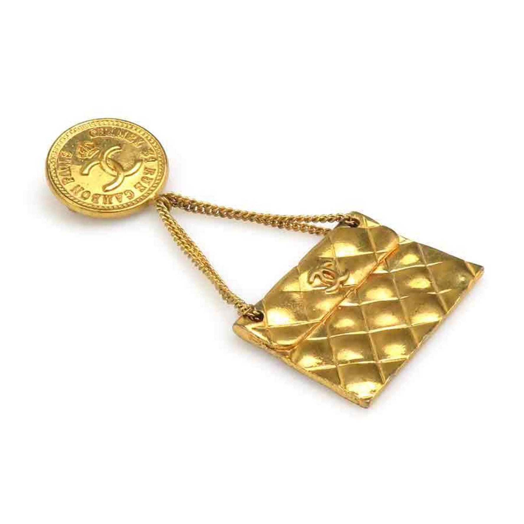 CHANEL Brooch Coco Mark Metal
