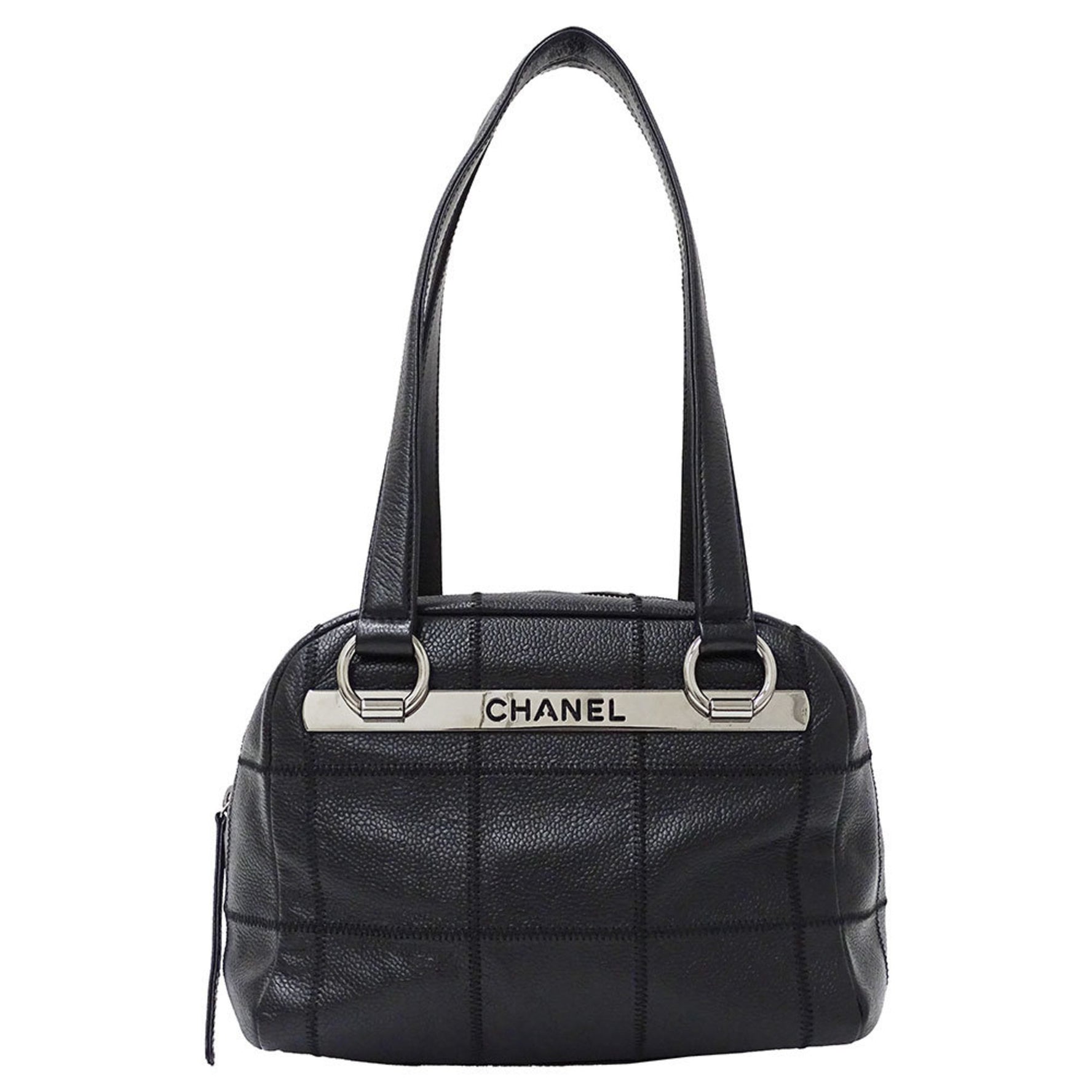 CHANEL Chocolate Bar Handbag in Quilted Caviar Leather