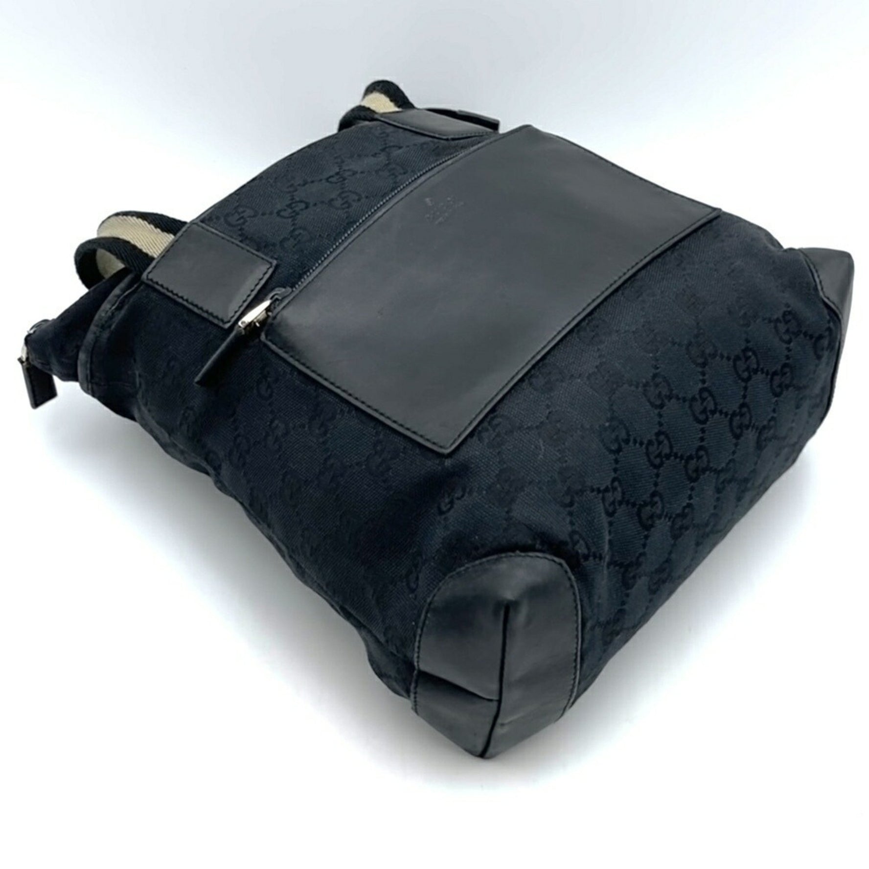 GUCCI 019 0402 Tote Bag GG Canvas Leather Men's