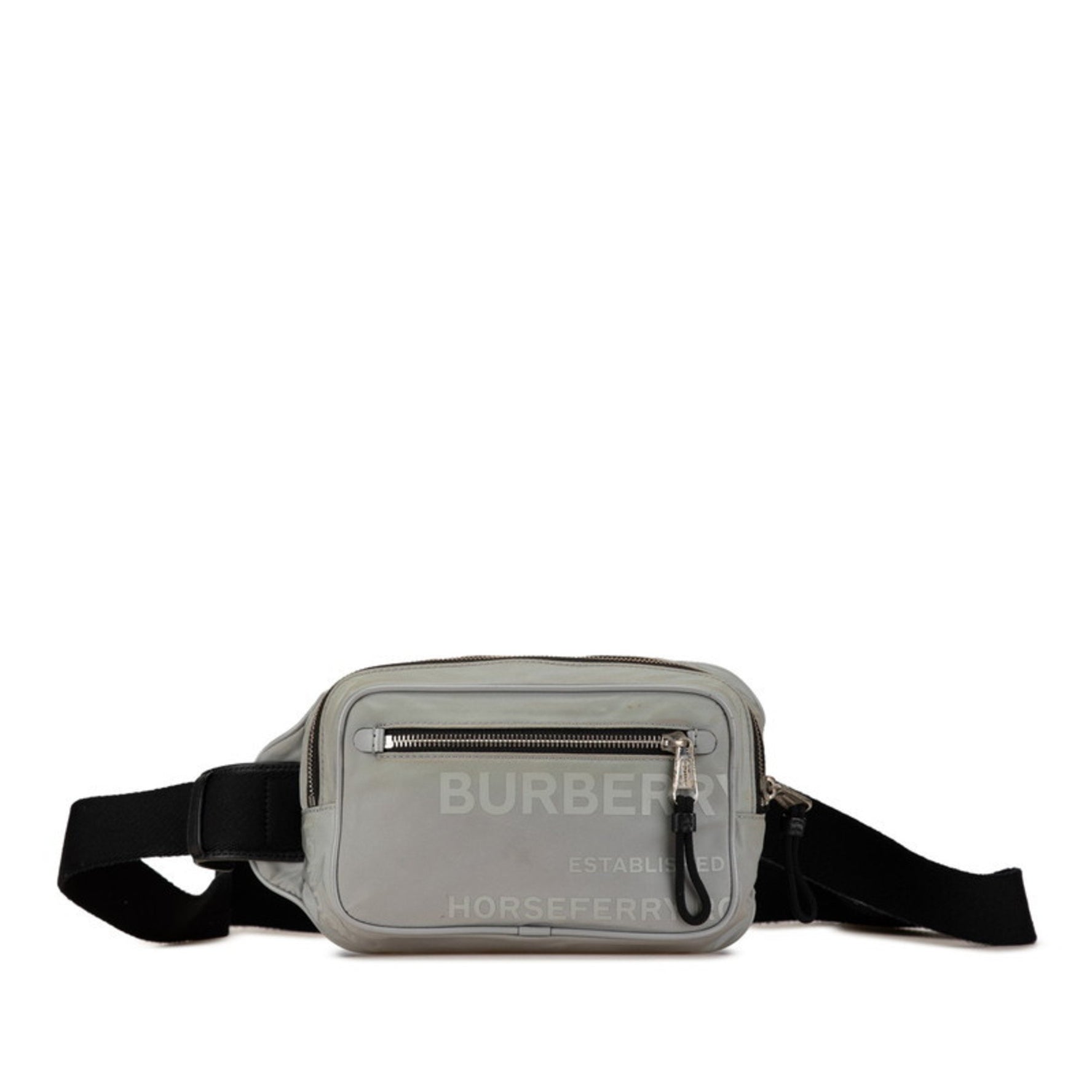 Burberry Horseferry Body Bag Waist Grey Nylon Leather