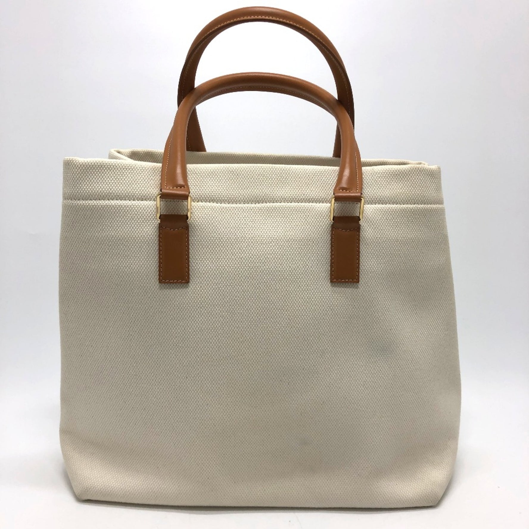 CELINE logo Bag Horizontal Cabas Tote Bag Natural /tongue