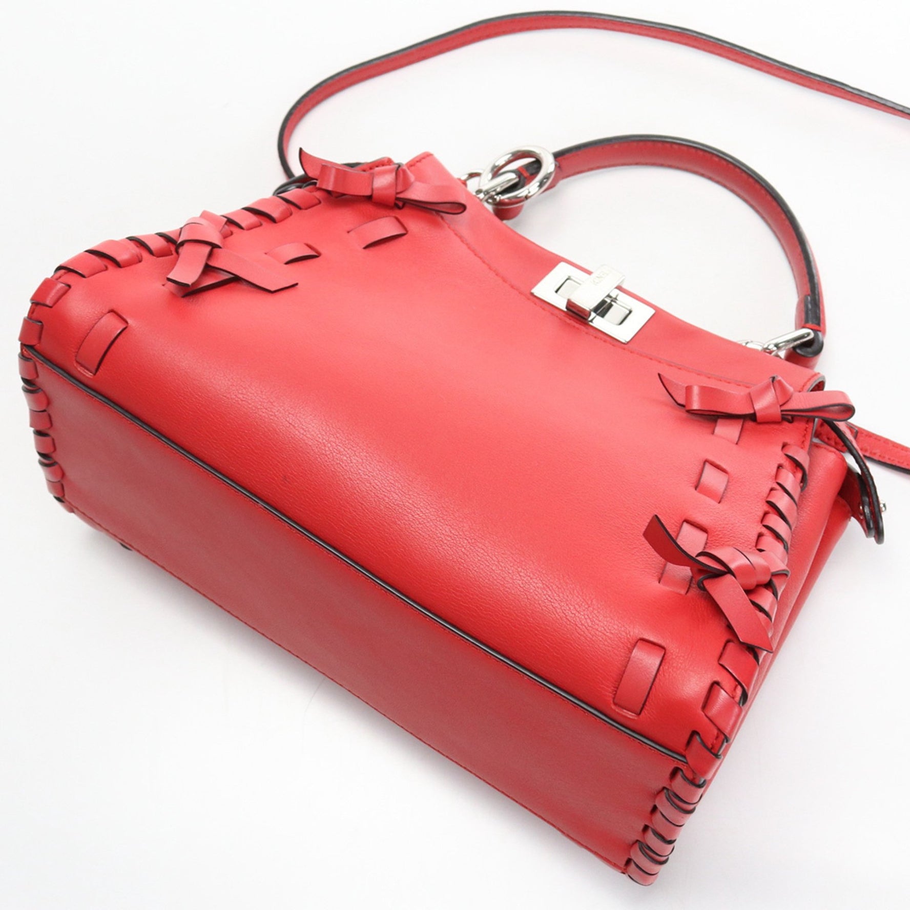 FENDI Peekaboo Mini Handbag Red