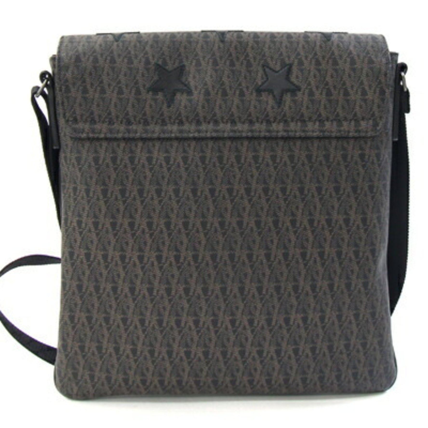 Saint Laurent Shoulder Bag Dark Brown Black PVC Leather Crossbody Star