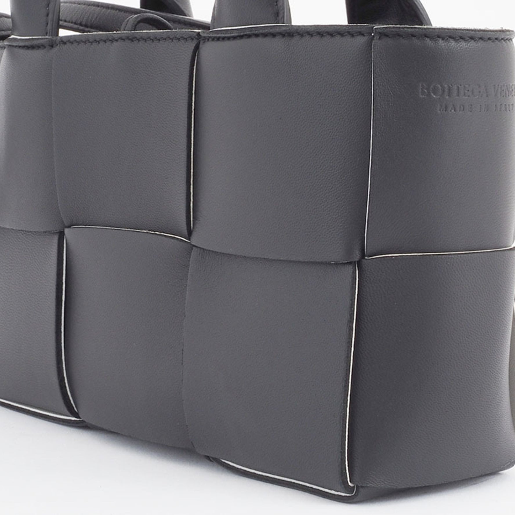 Bottega Veneta Candy Arco Tote Bag Handbag Black White BOTTEGA VENETA