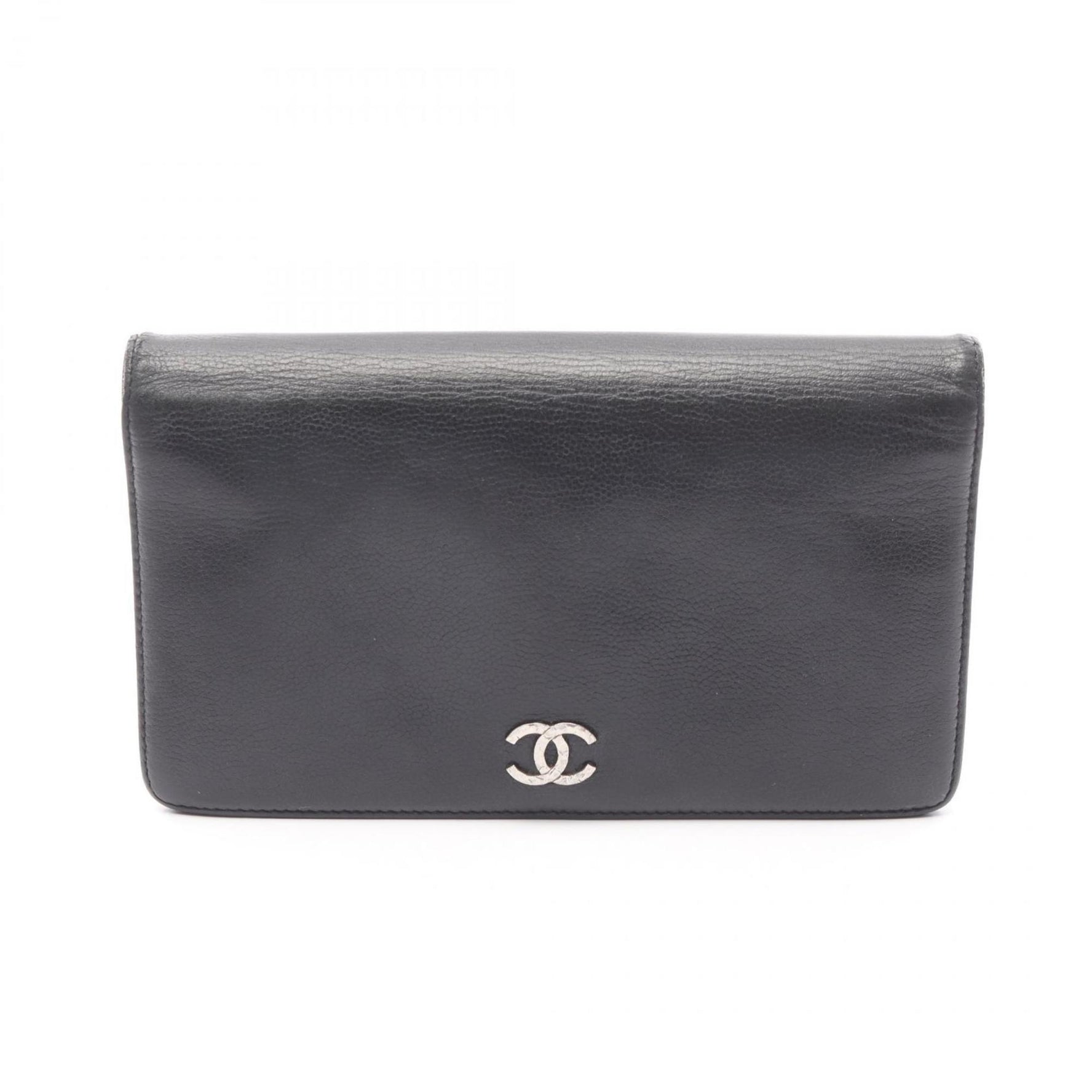 CHANEL Coco Mark Bifold Long Wallet, Calfskin Leather