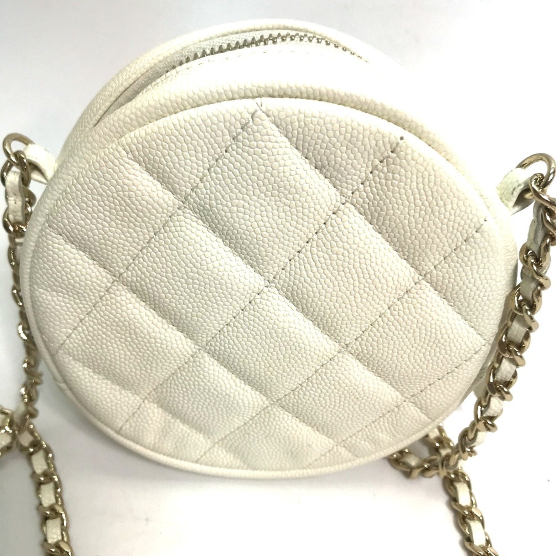 Chanel CC Mark Round Chain Bag Crossbody Shoulder Bag Gold