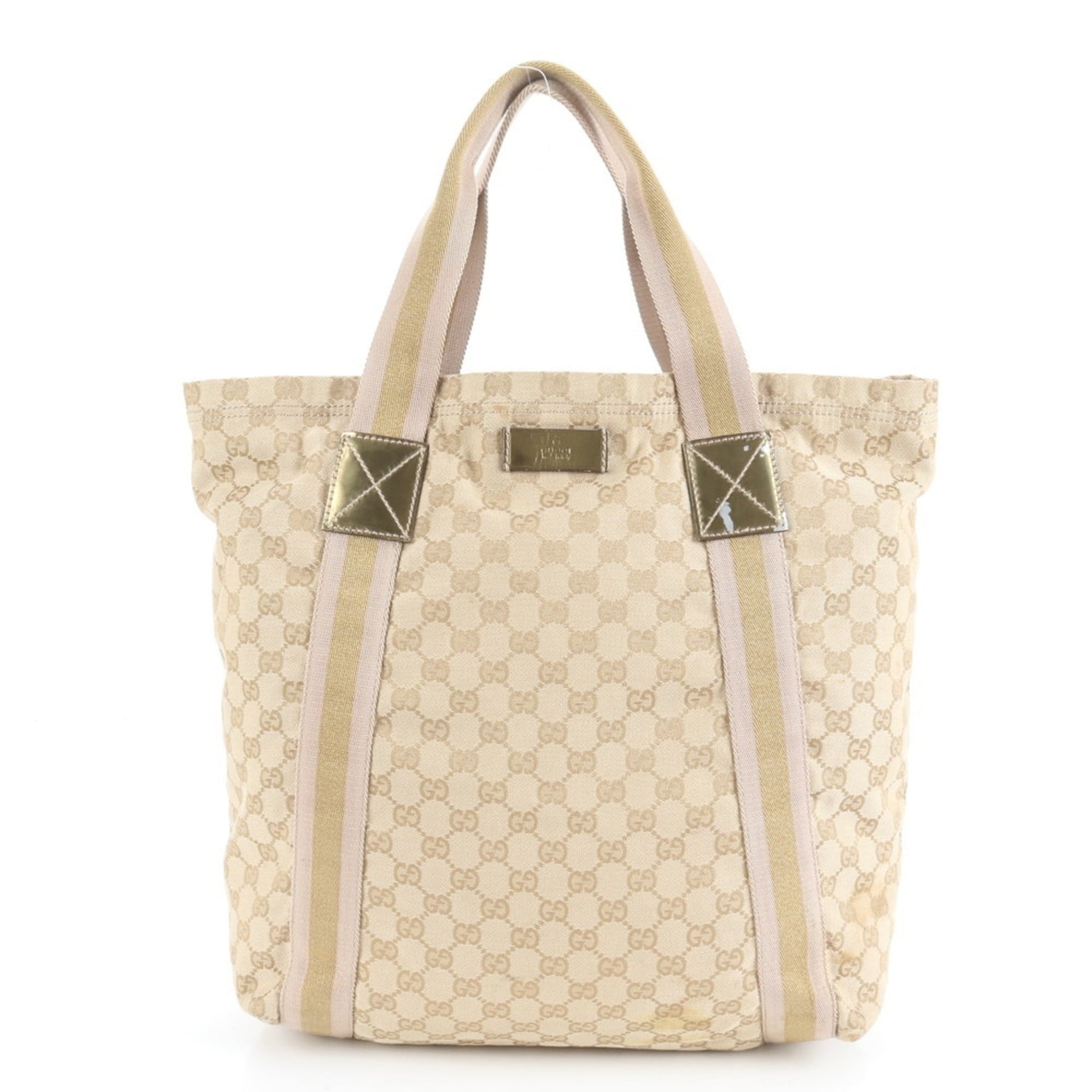 Gucci GG Canvas and Leather Tote Bag, Shoulder Handbag