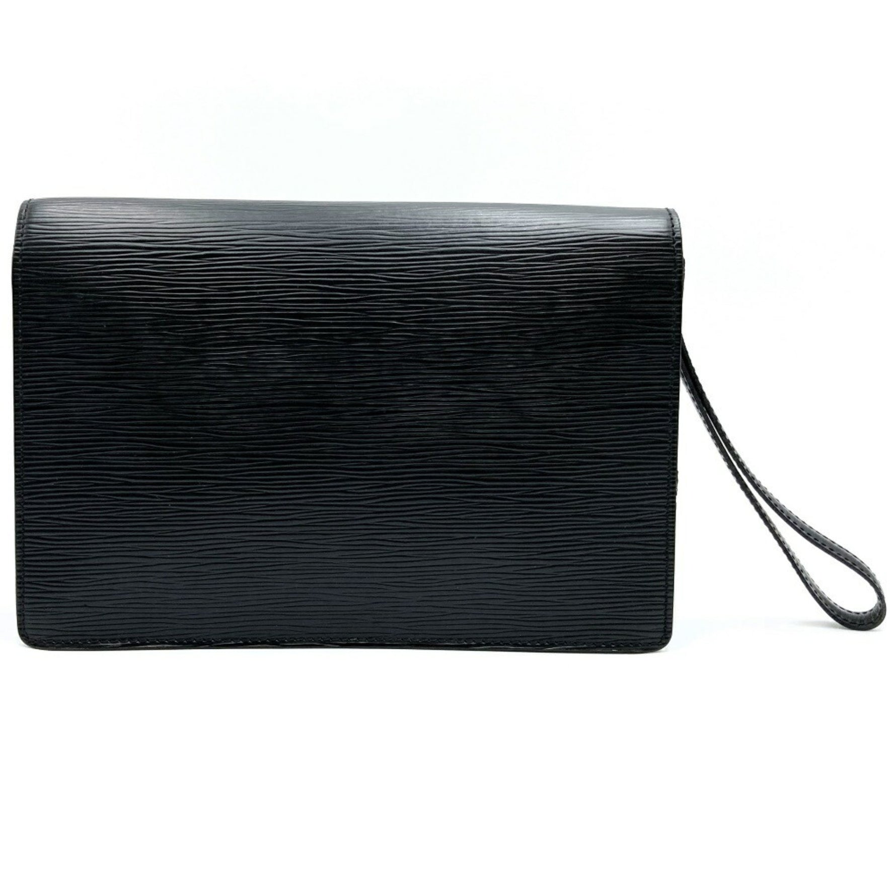 Louis Vuitton Pochette Serie Dragonne Clutch Bag Epi Leather Noir Black