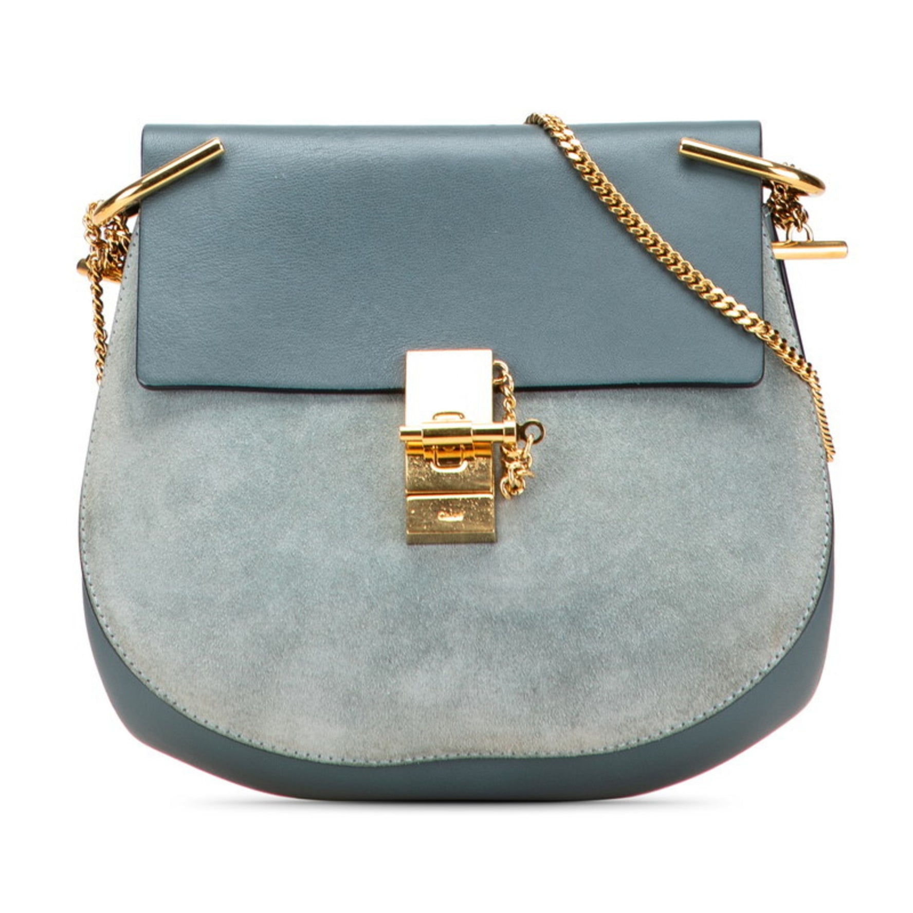 Chloé Chloe Drew Chain Shoulder Bag in Leather and Suede