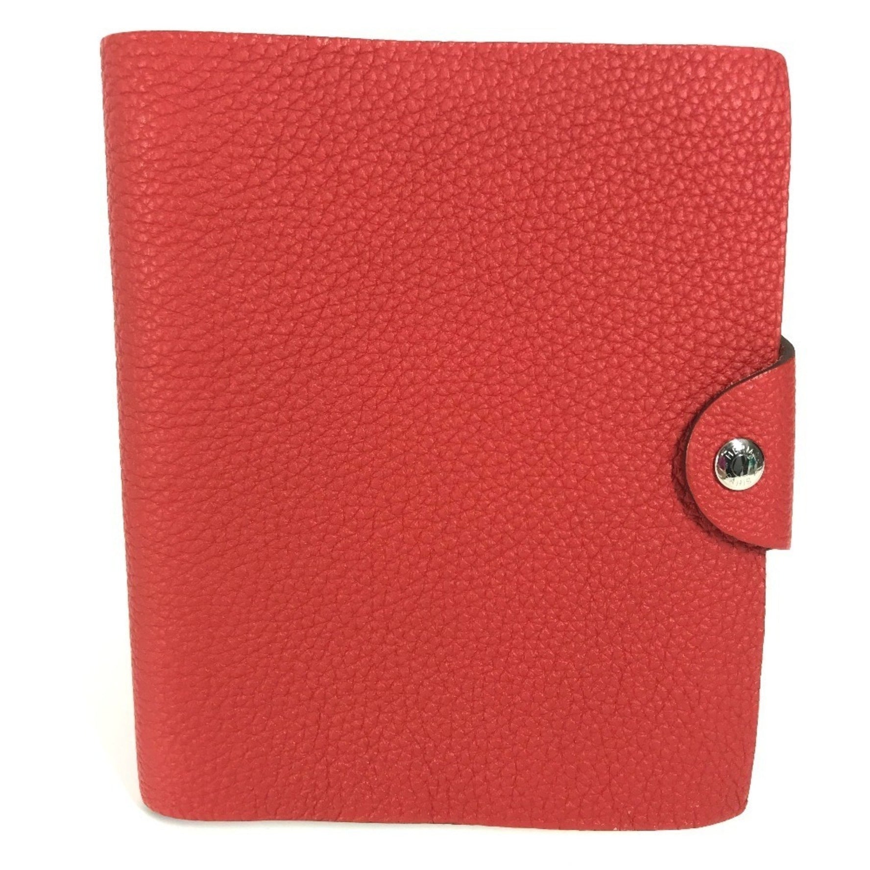 HERMES Ulysse PM Notebook Cover Memo Pad Stationery Togo Red