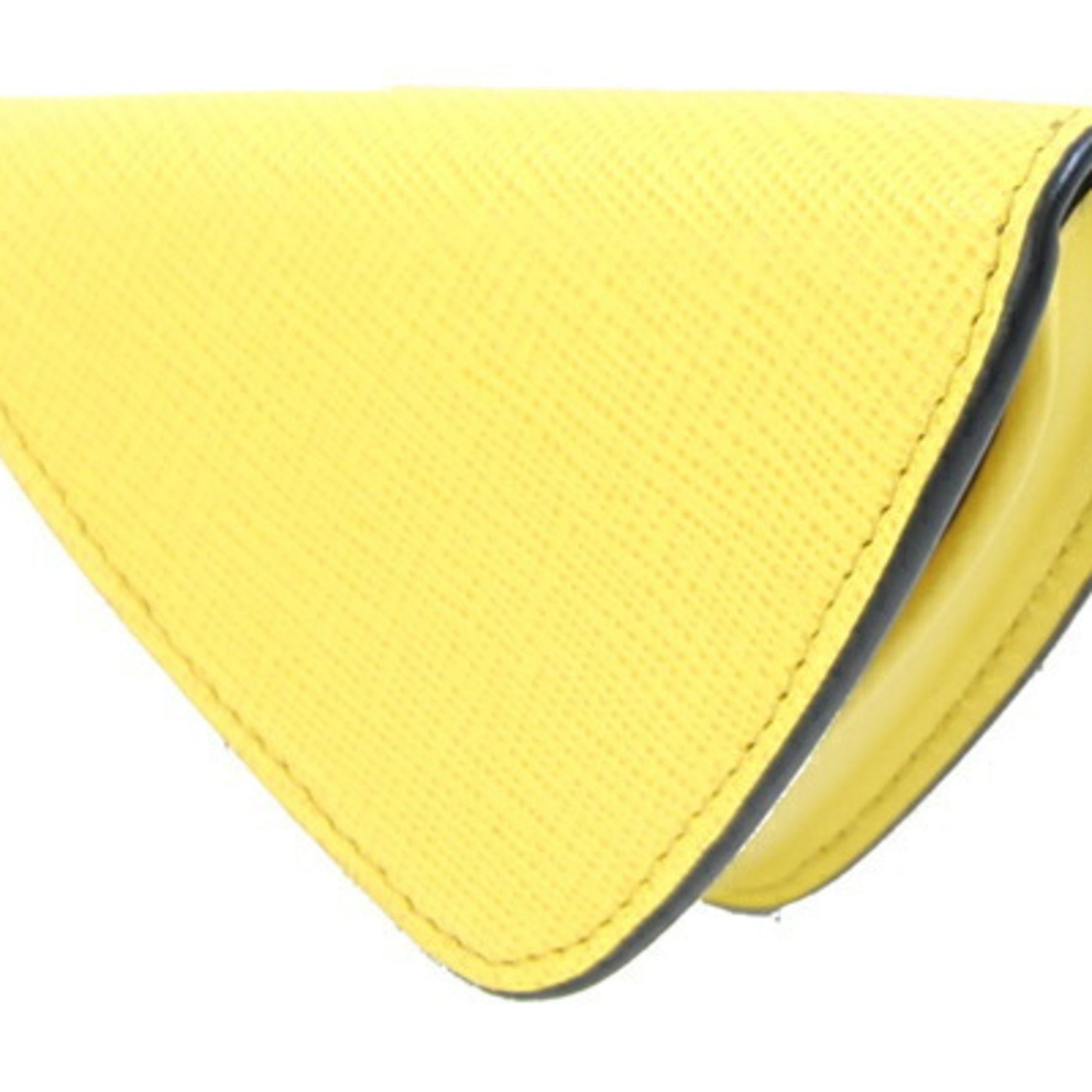 Prada Coin Case Leather Wallet Saffiano Triangle
