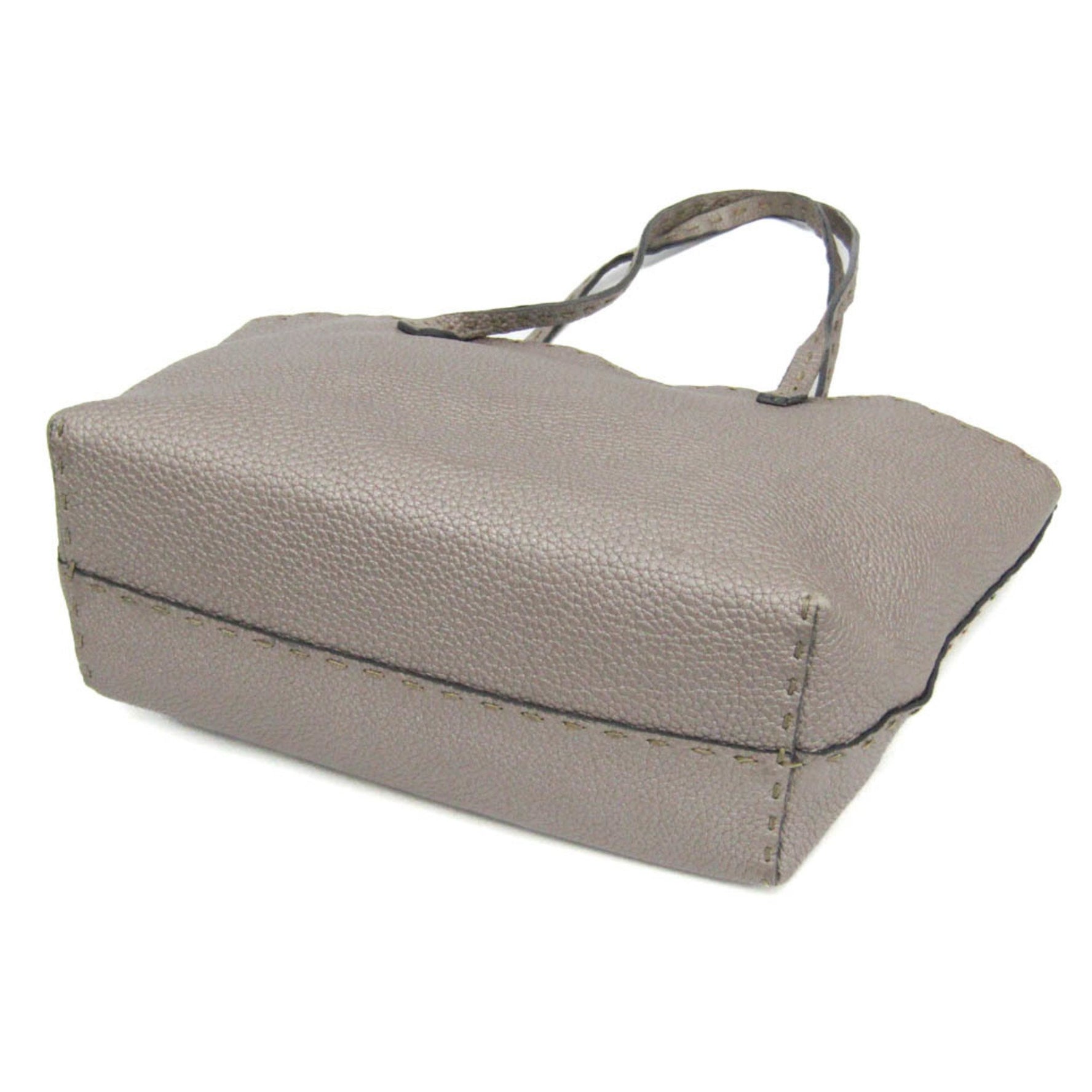 Fendi Selleria Leather Handbag Metallic Bronze