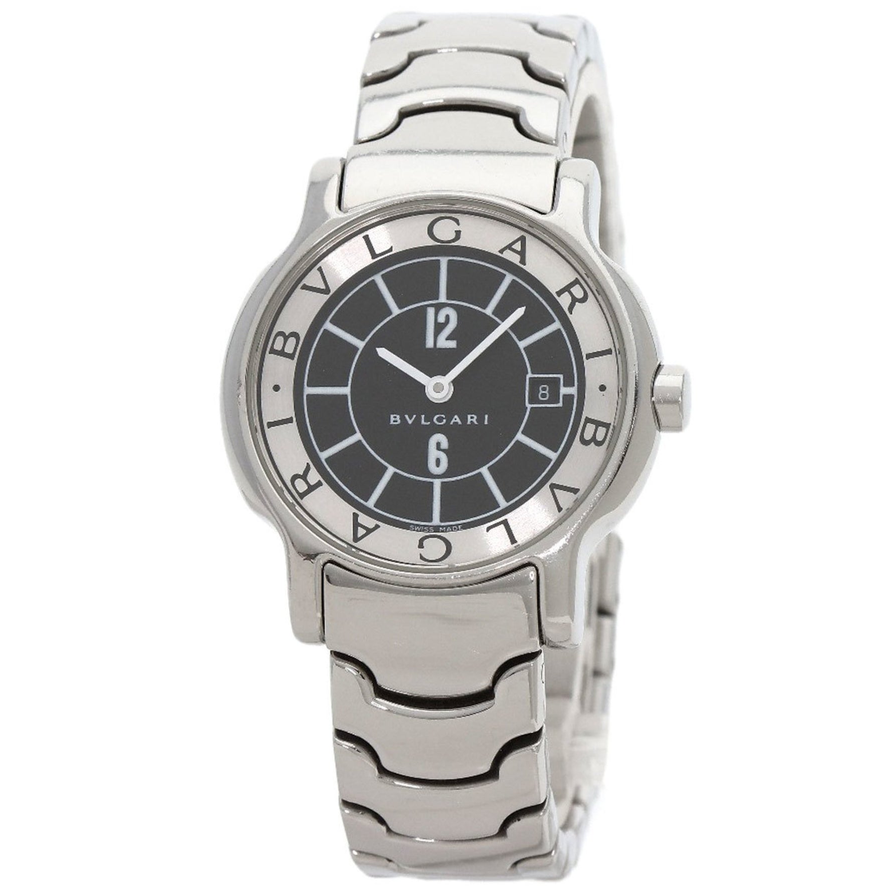 BVLGARI Solotempo Black Watch Stainless Steel SS Ladies
