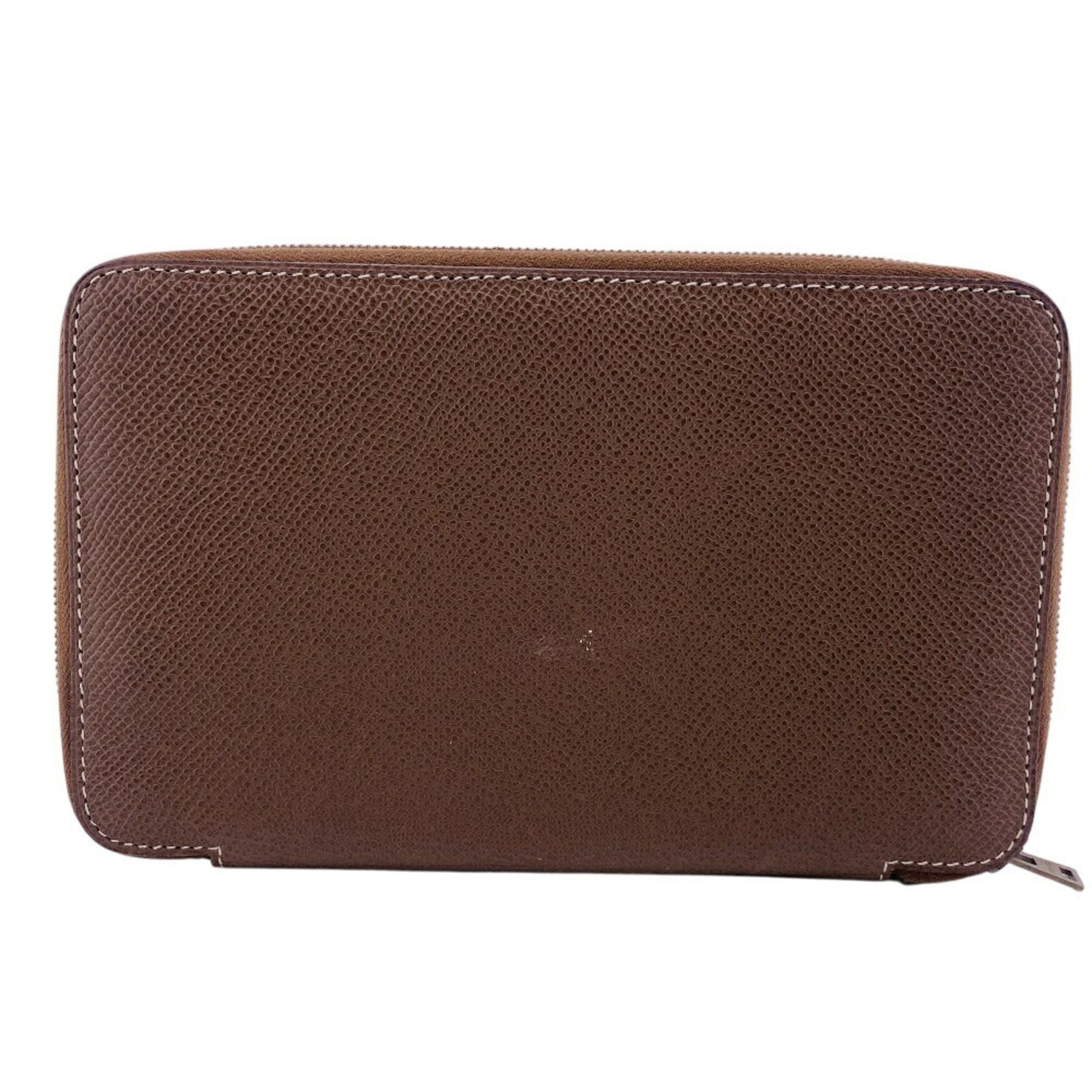 HERMES Agenda Vision Epsom Leather Long Wallet Grey