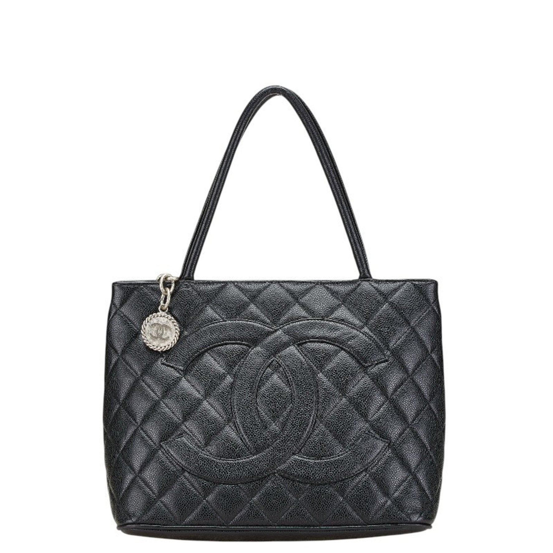 Chanel Matelasse Reproduction Tote Coco Mark Handbag Bag Caviar Skin