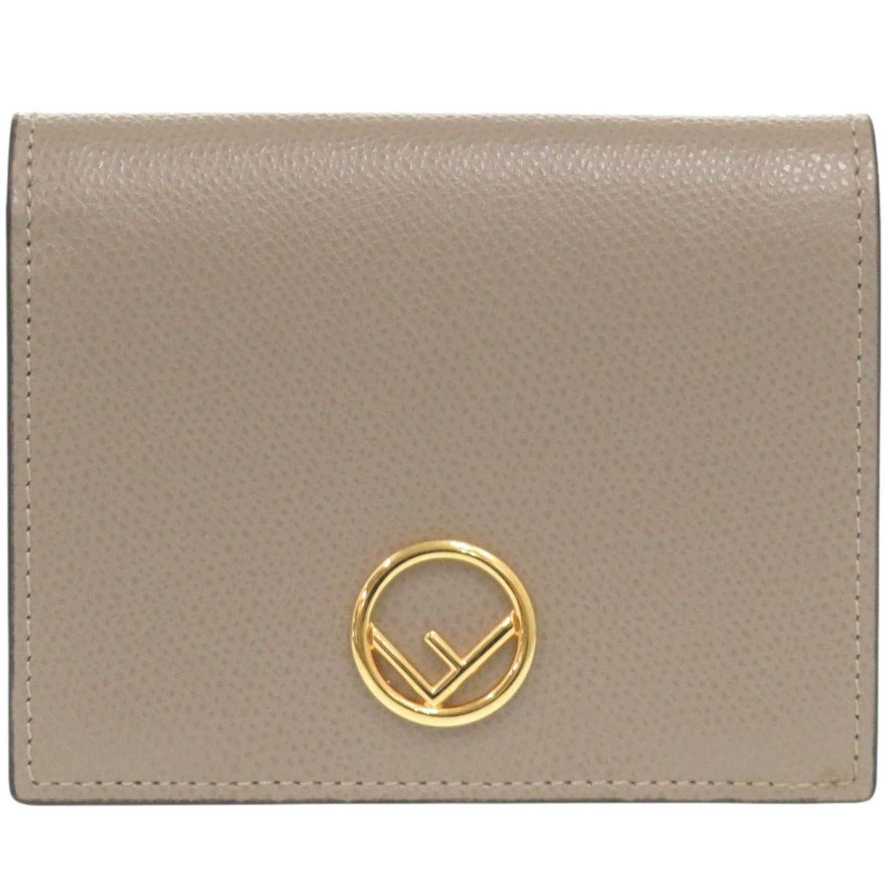 Like new Fendi F is leather beige bifold wallet 1711