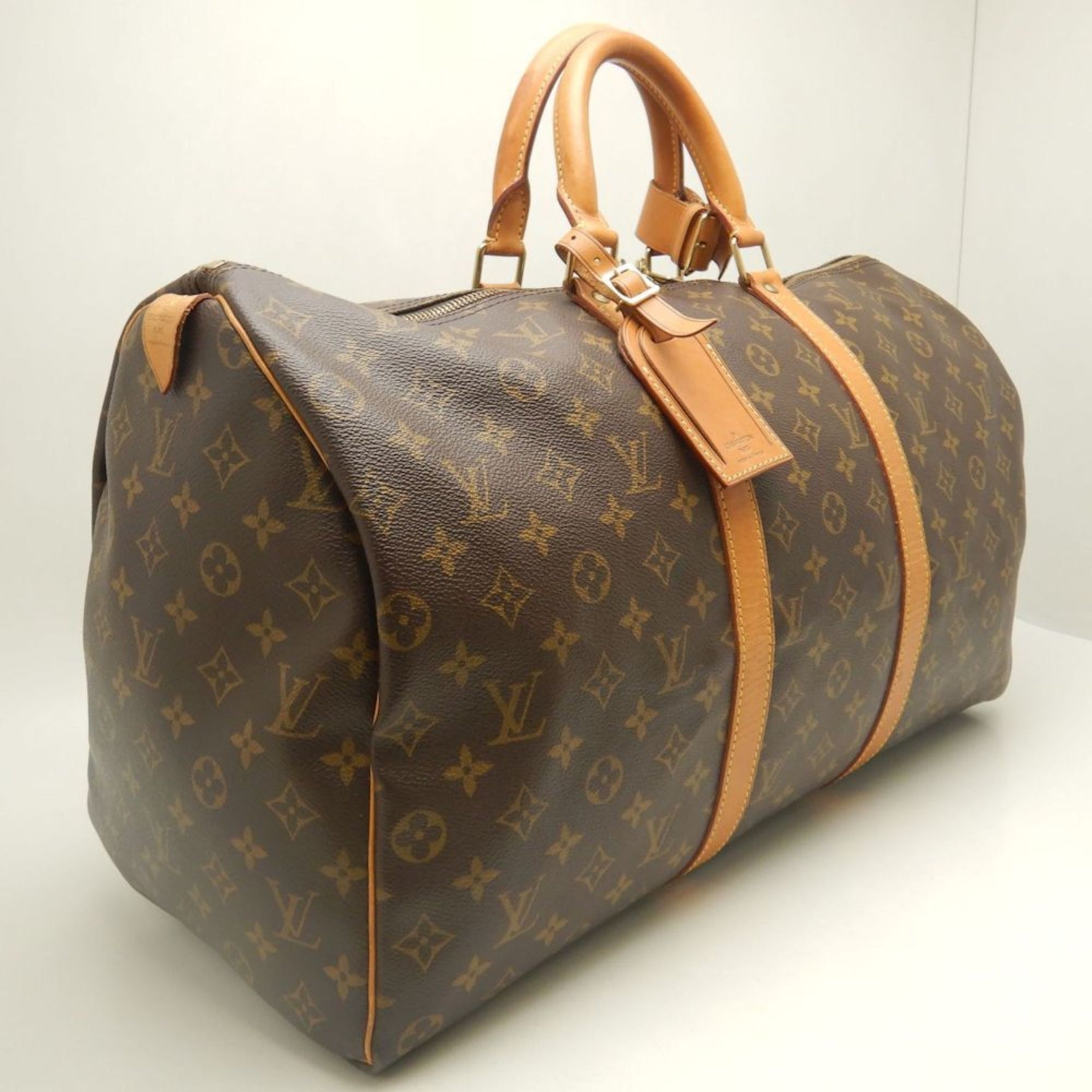 LOUIS VUITTON Monogram Keepall 50 Boston Bag/Handbag Brown