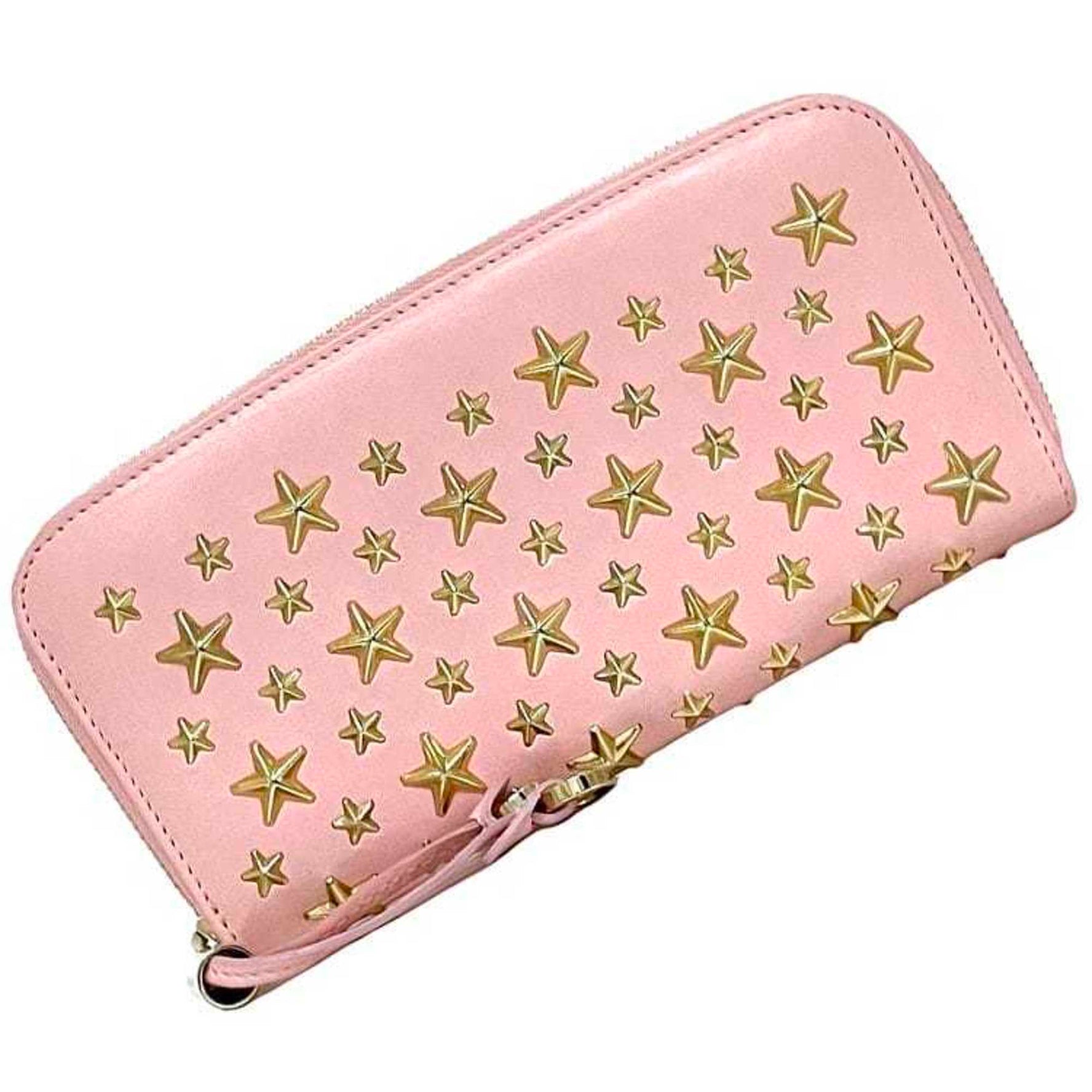 Jimmy Choo round long wallet Filippa leather star studs genuine ladies