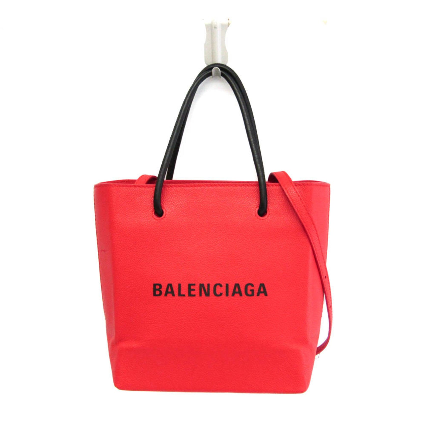 Balenciaga Shopping Tote XXS Leather Handbag,Shoulder Bag Black,Red Color