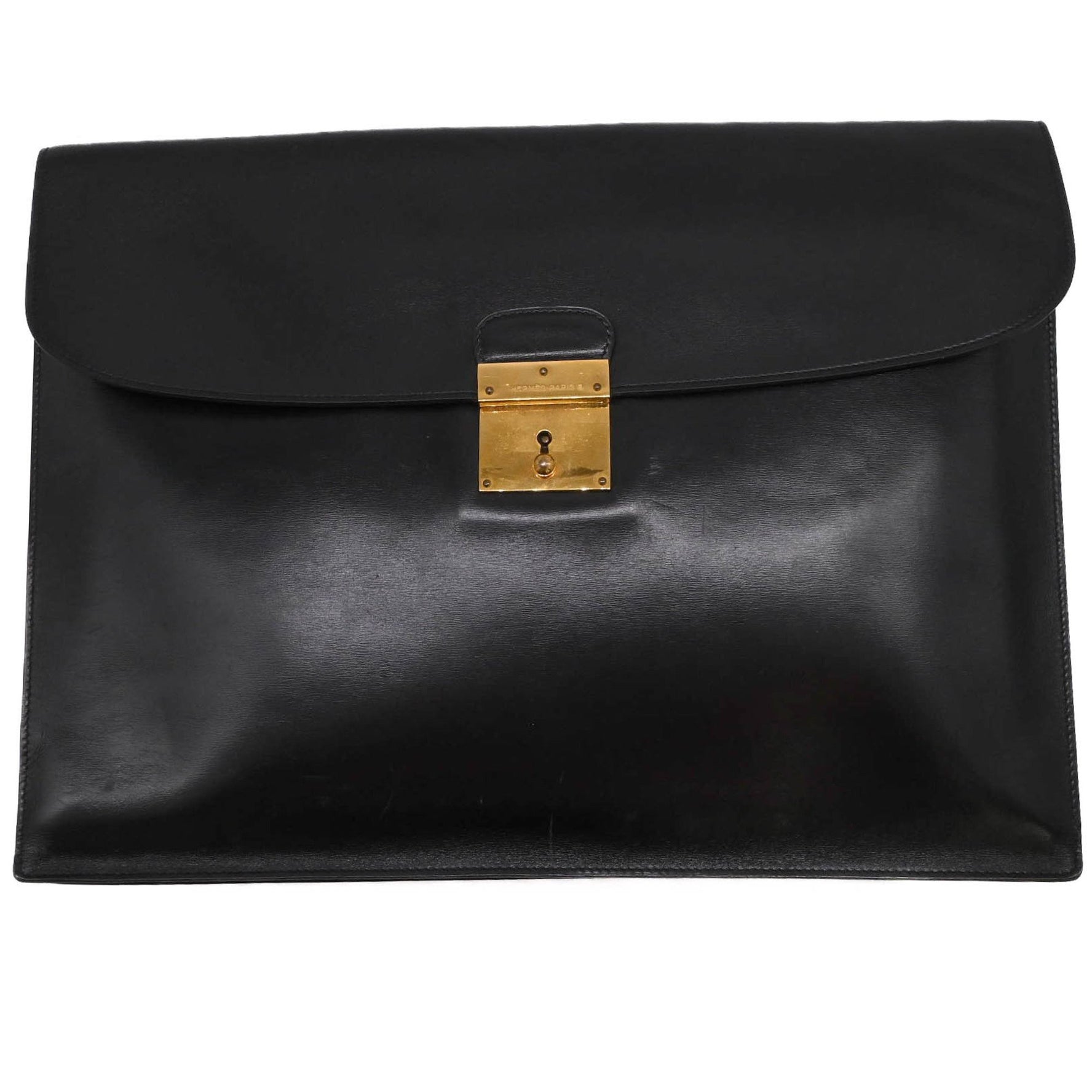 HERMES Kirius Clutch Bag with Handle, Leather, Unknown Year, Box Calf