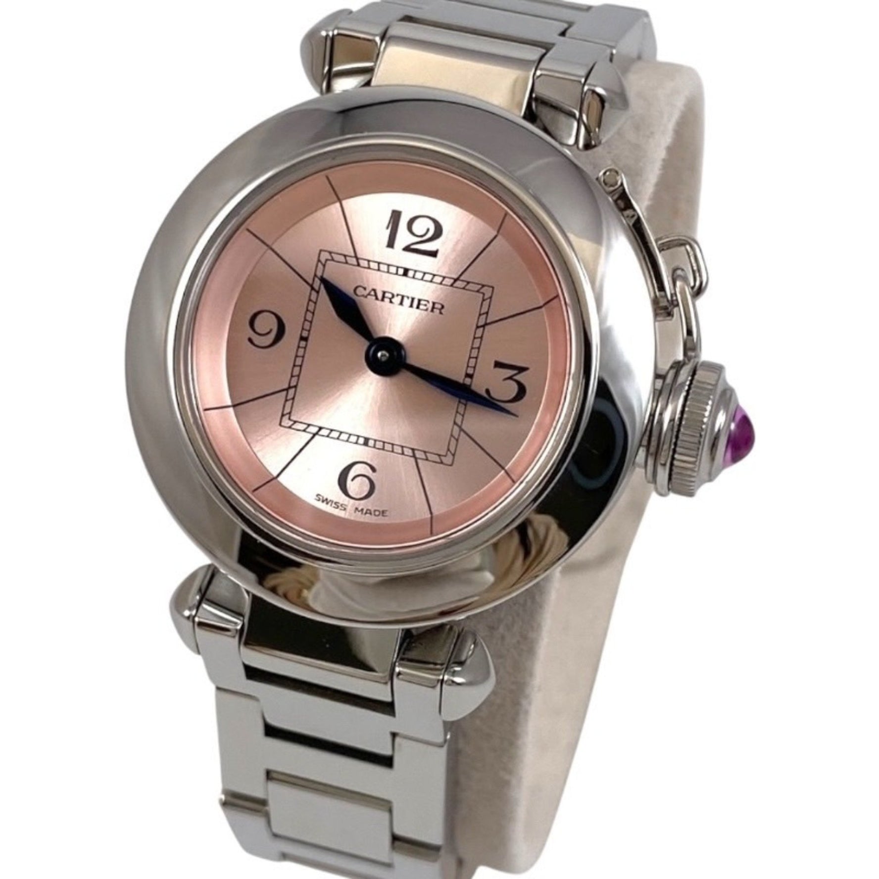 CARTIER Miss Pasha W3140008 Stainless Steel Women's Quartz Watch, Pink