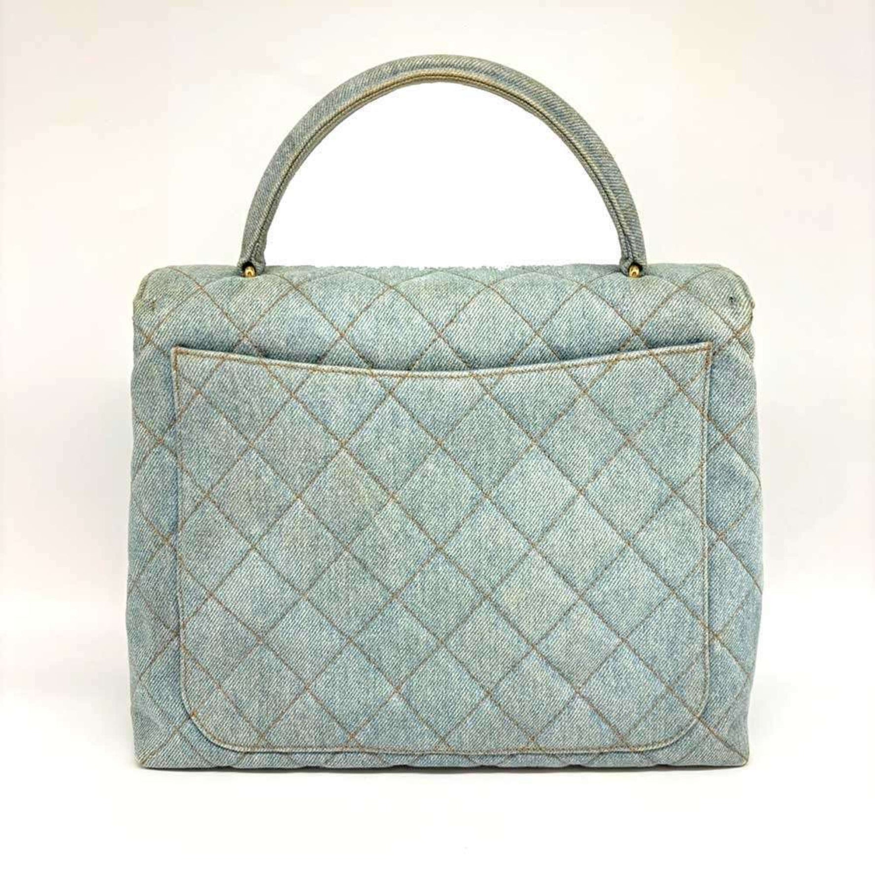 Chanel handbag denim stitching coco mark indigo blue
