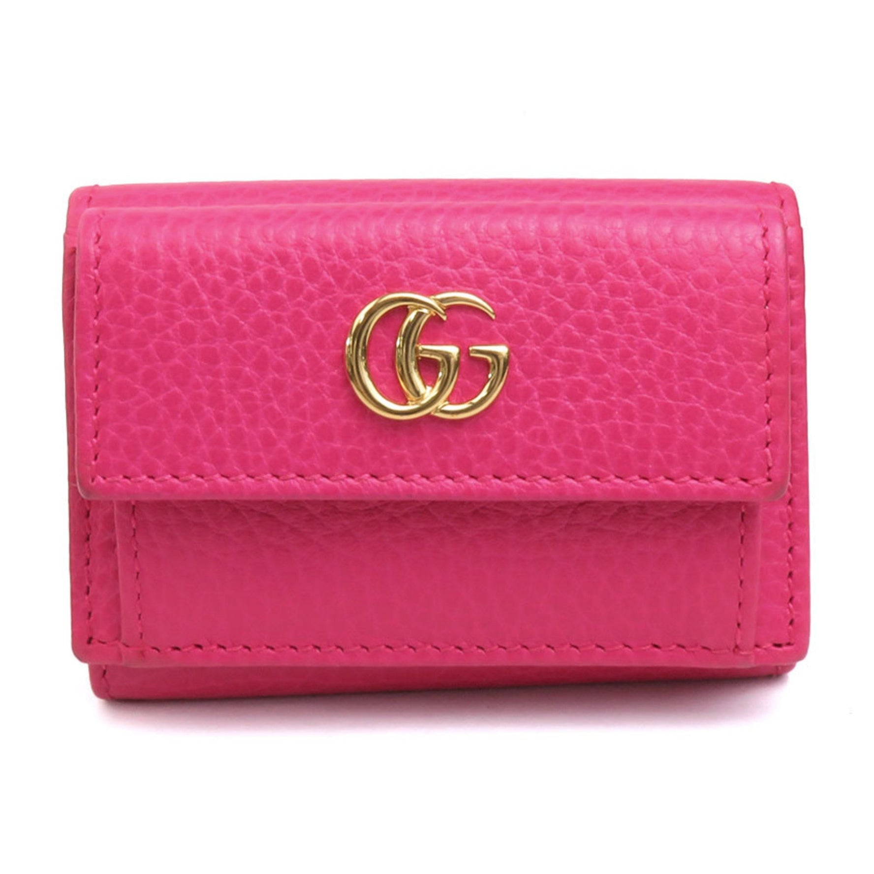 GUCCI Tri-fold Wallet GG Marmont Leather
