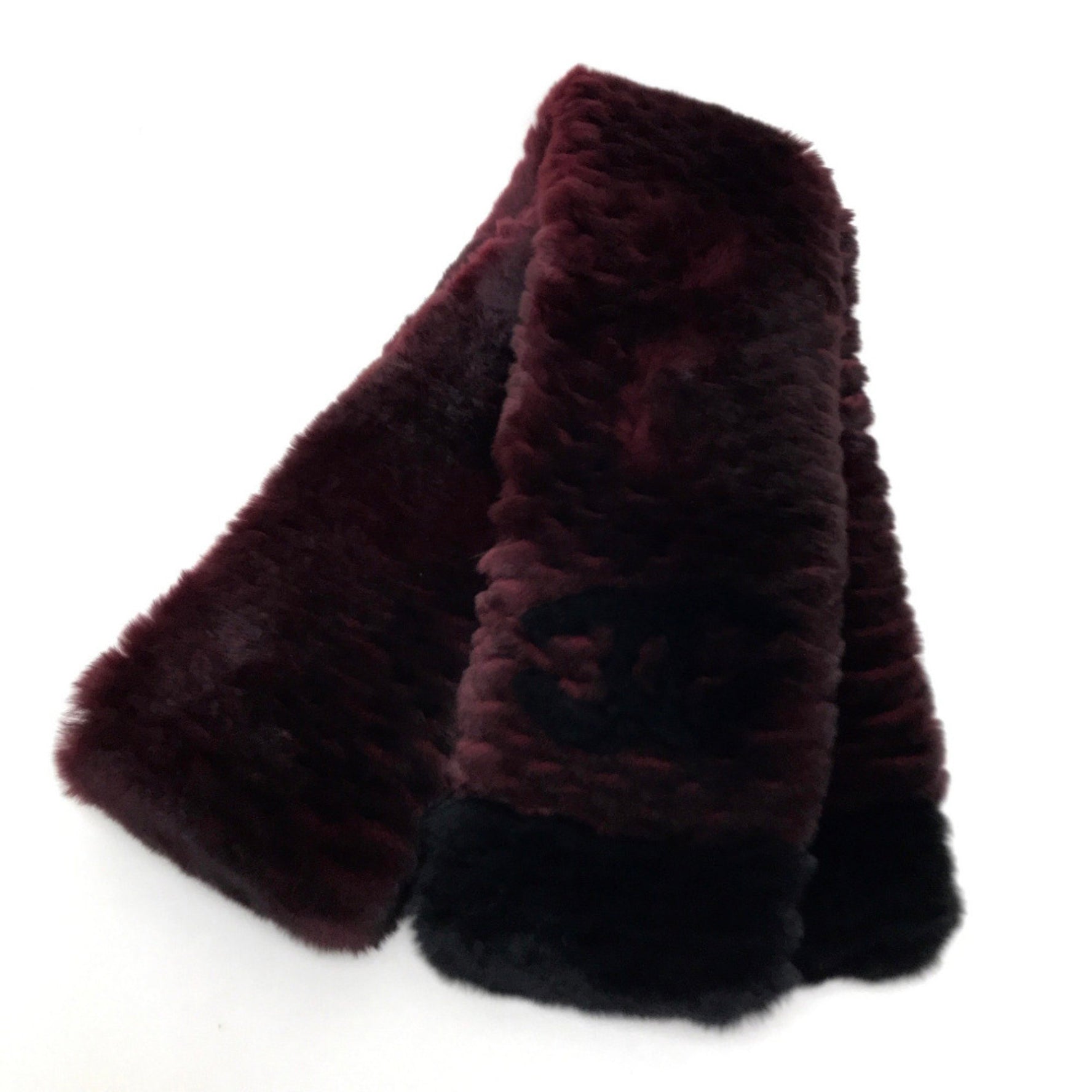 Chanel CC Mark Scarf Bordeaux Black