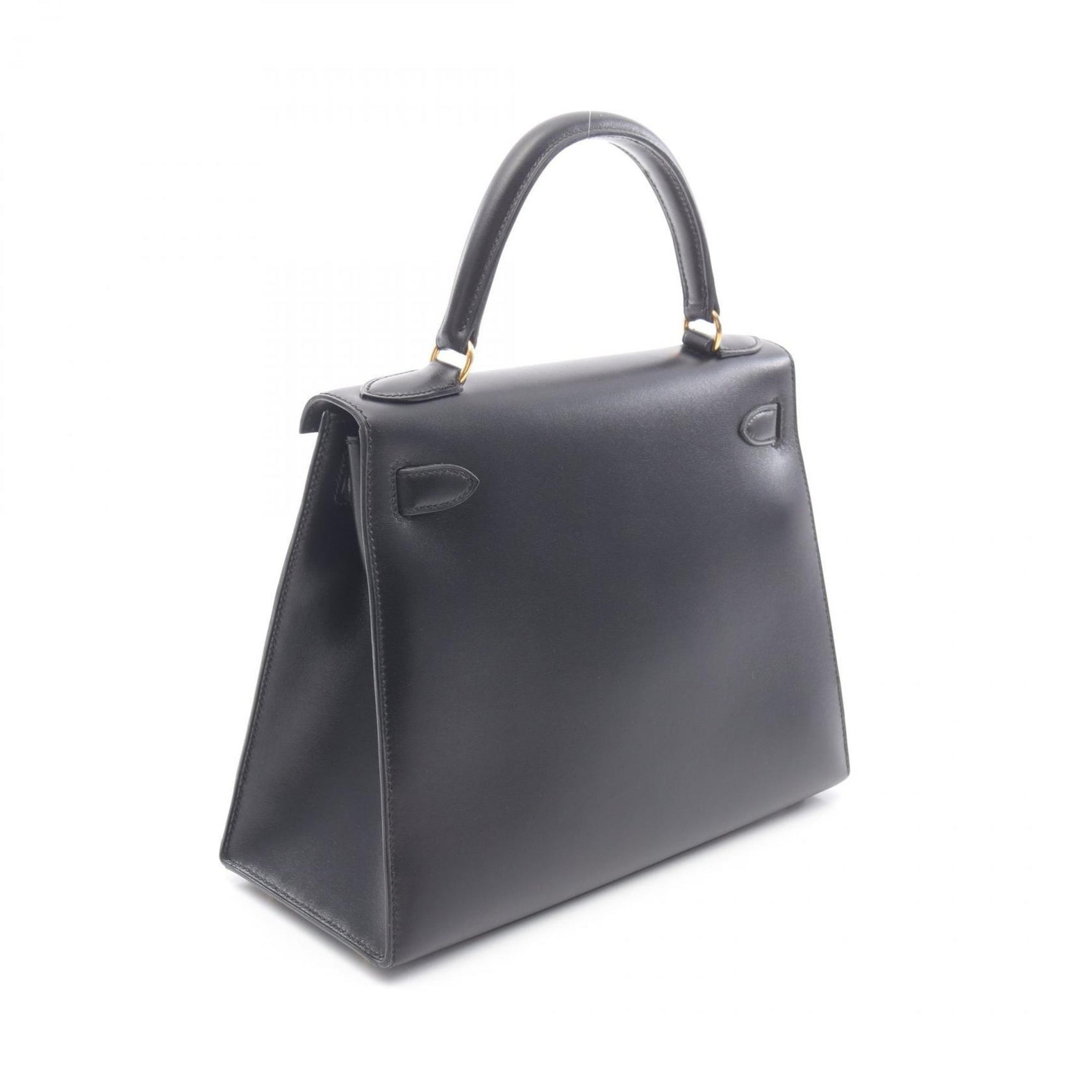 Hermes Hermès Kelly 28 handbag in calfskin box calf leather, black.