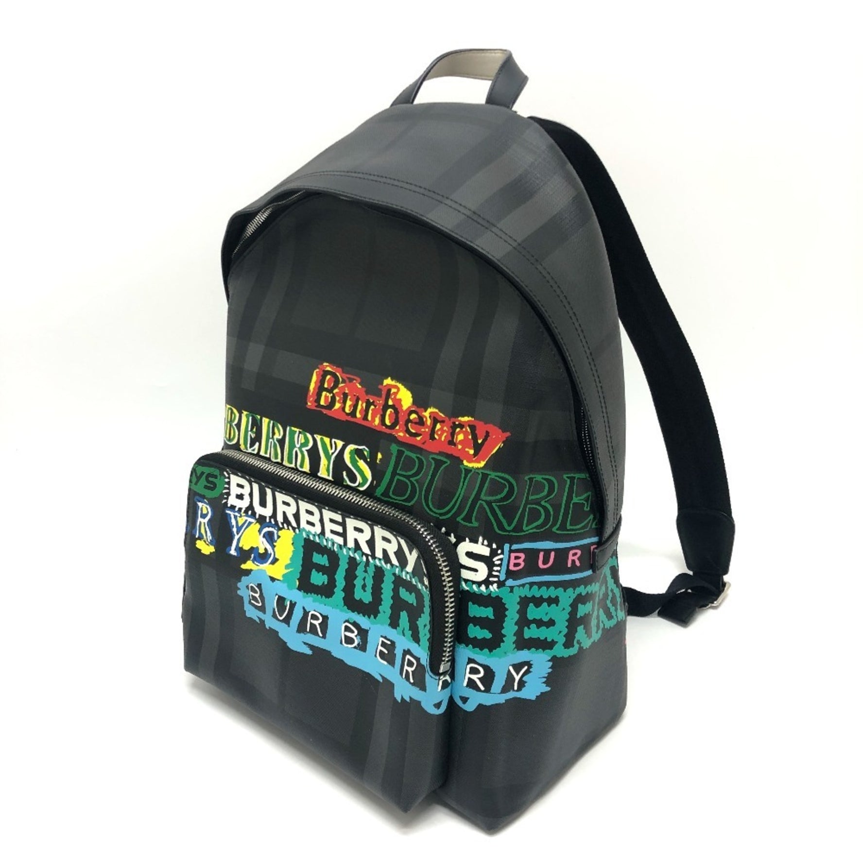 BURBERRY Graphic Check Backpack Bag Grey
