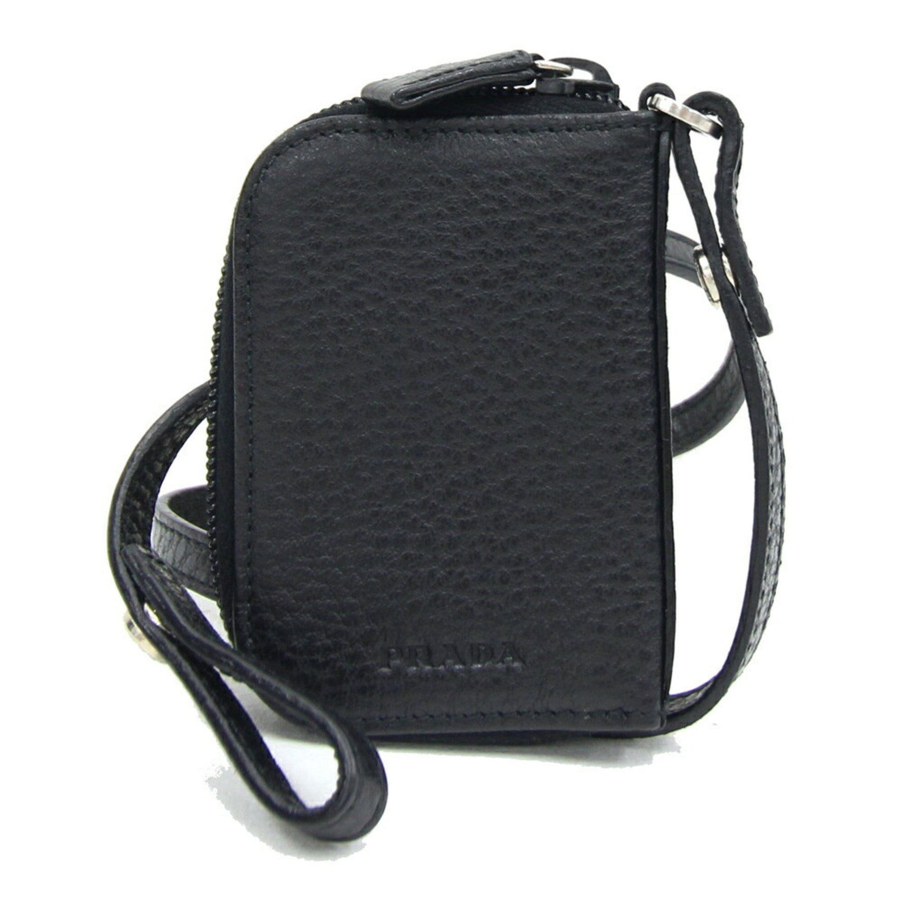 Prada case, leather, key, coin with strap