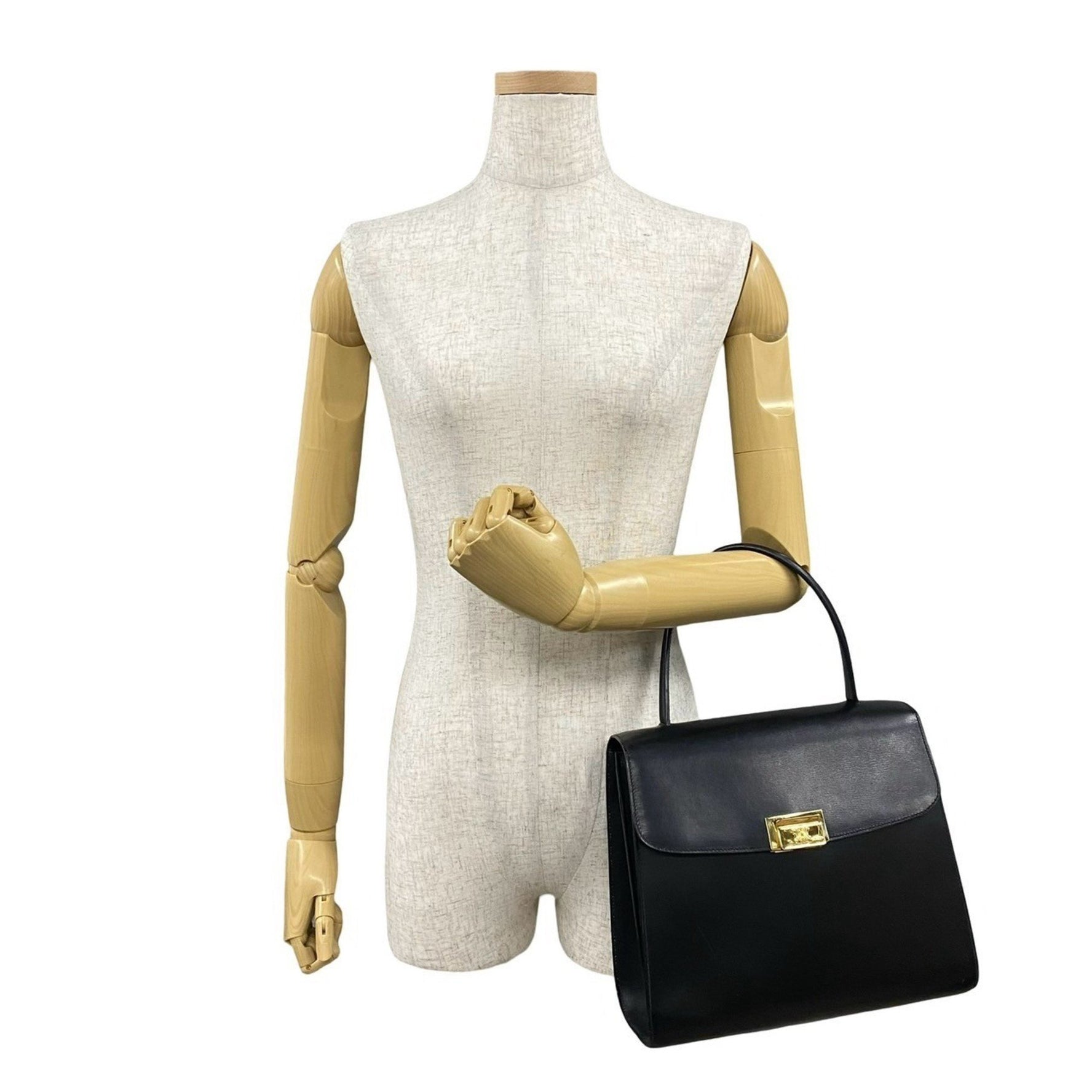 CELINE Triomphe Logo Hardware Calfskin Leather Handbag Mini Tote Bag 254-2
