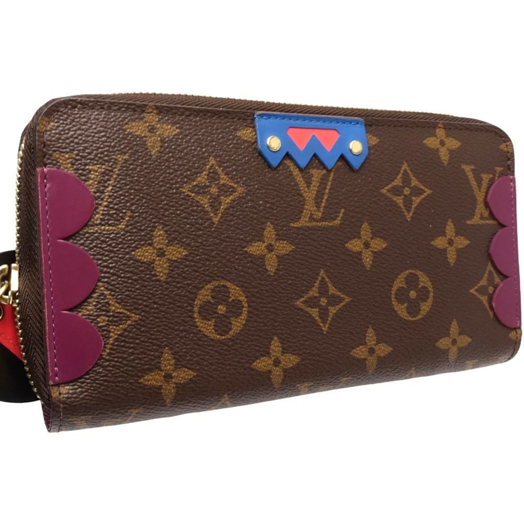 Louis Vuitton Long Wallet Zippy Monogram Totem Brown Magenta