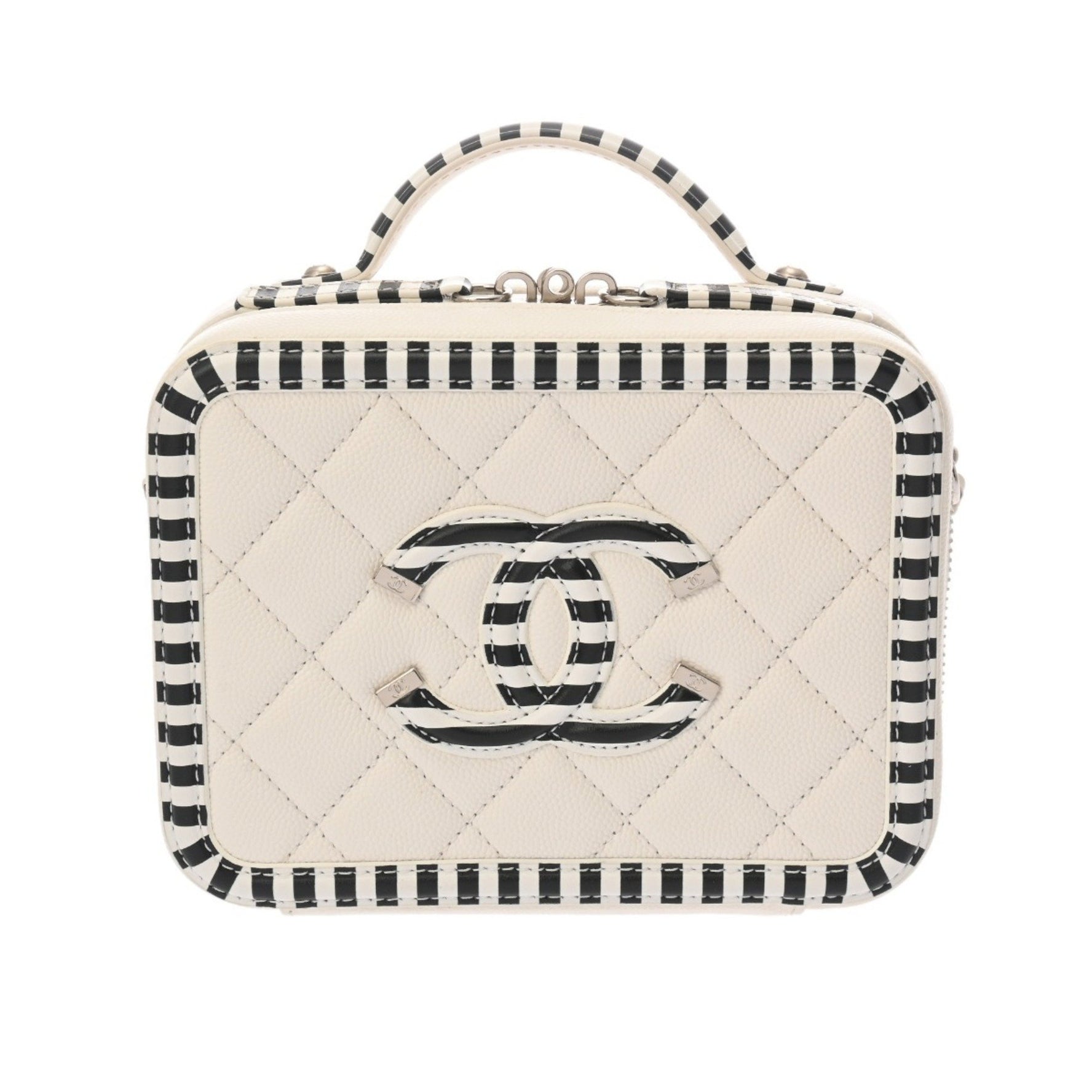 CHANEL CC Filigree Chain Shoulder Bag in Caviar Leather, AB