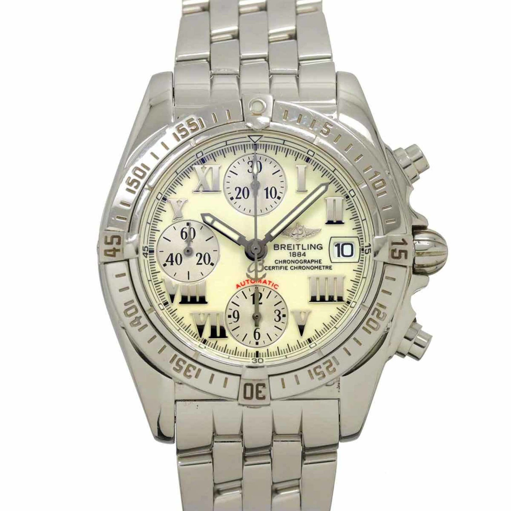 Breitling Cockpit A13358 Men's Automatic Watch with Date Display, Ivory