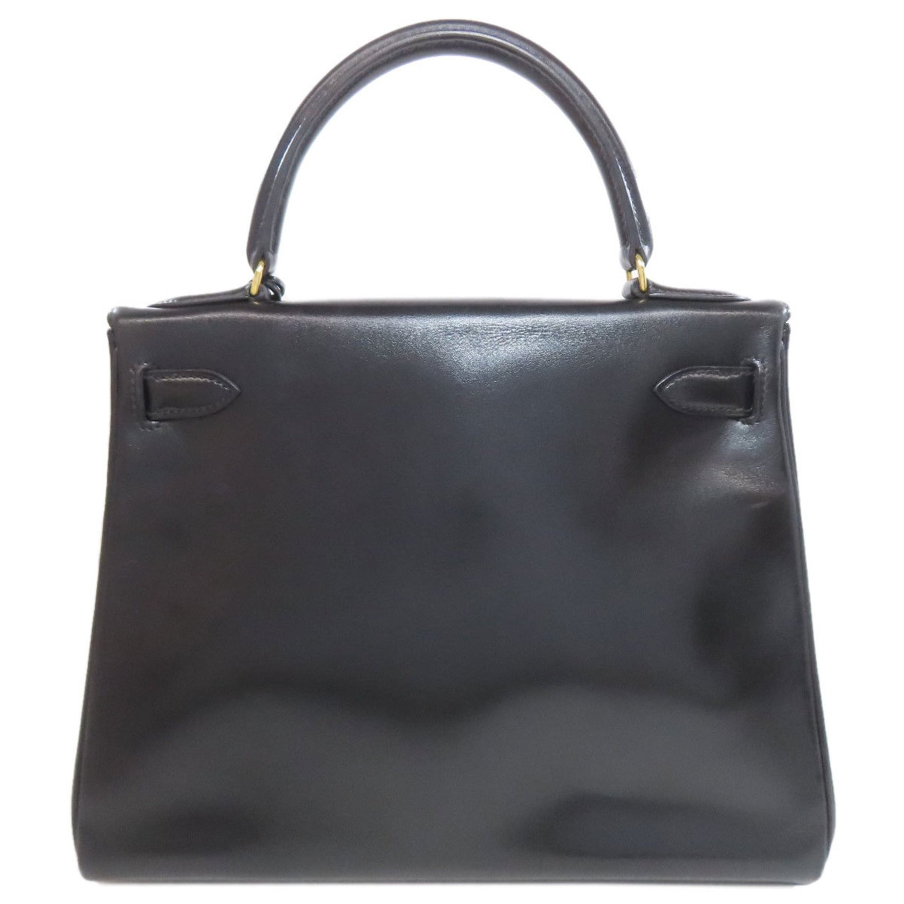 Hermes Hermès Kelly 28 Handbag in Box Calf Leather with Inner Stitching and Gold Hardware, Women's