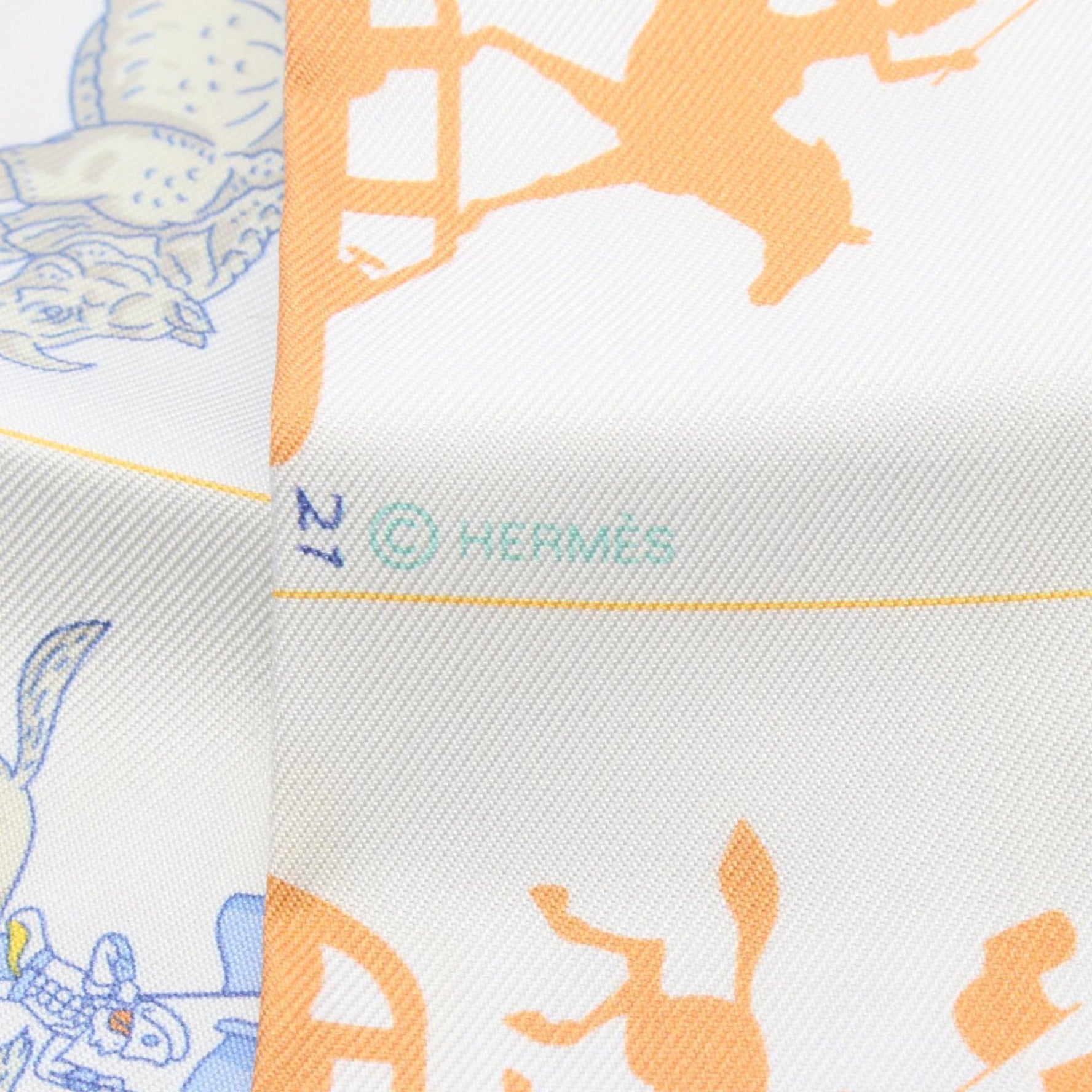 Hermes Hermès PARADE Twilly Silk Scarf in Gray and Multicolor